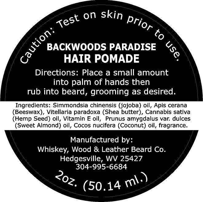Whiskey Wood & Leather Co. Strong Hold Hair Styling Men's Pomade - Whiskey Leather Scent by Whiskey, Wood & Leather Beard Company