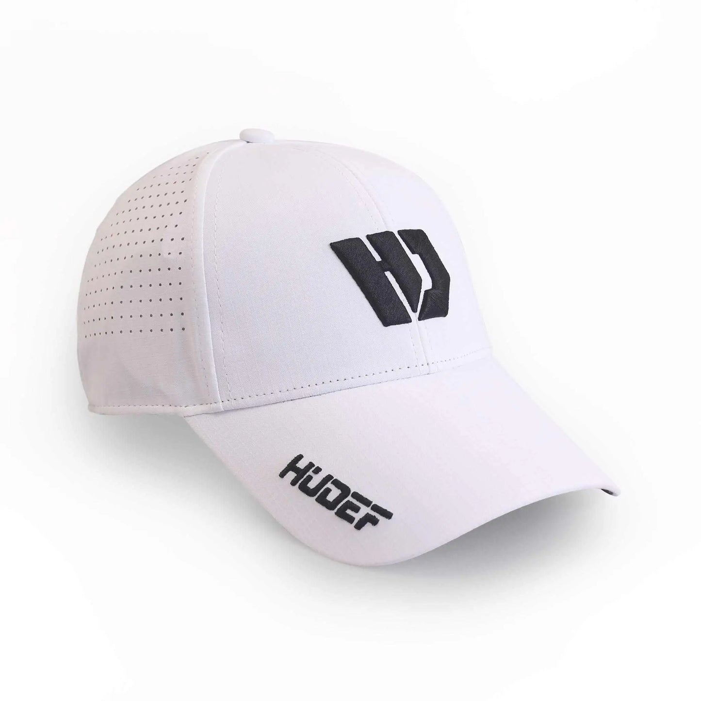 Hudef Sport Premium Lite Adjustable Hat White Blue Logo by Hudef Sport