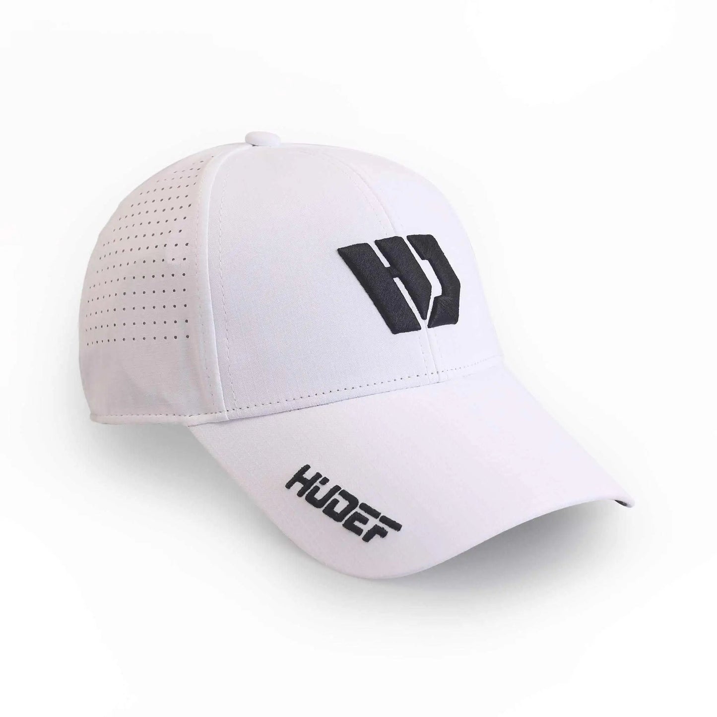 Hudef Sport Premium Lite Adjustable Hat White Blue Logo by Hudef Sport
