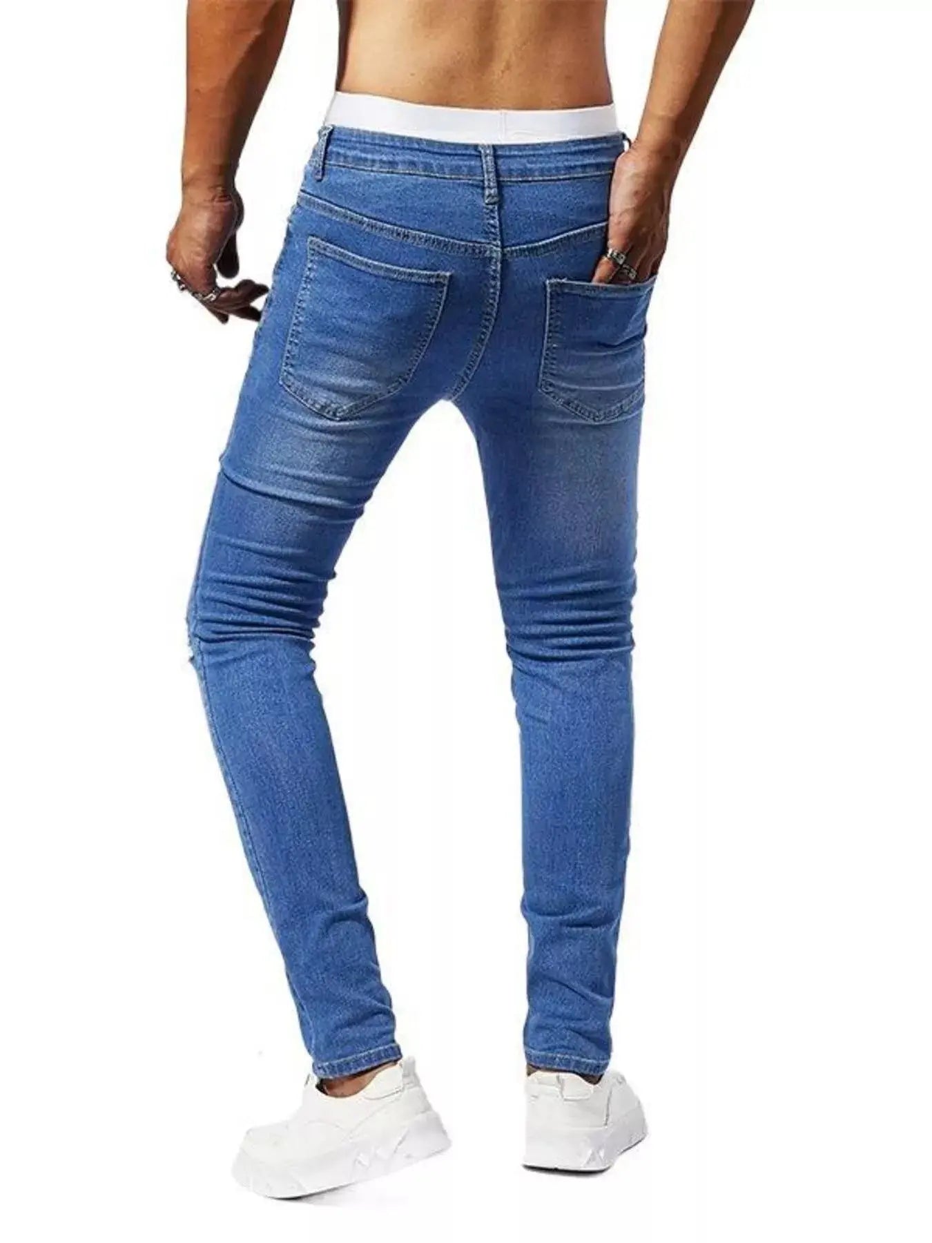 Trendsi Stretch Denim Jeans Men's Casual Slim Fit Pants Comfortable by Trendsi