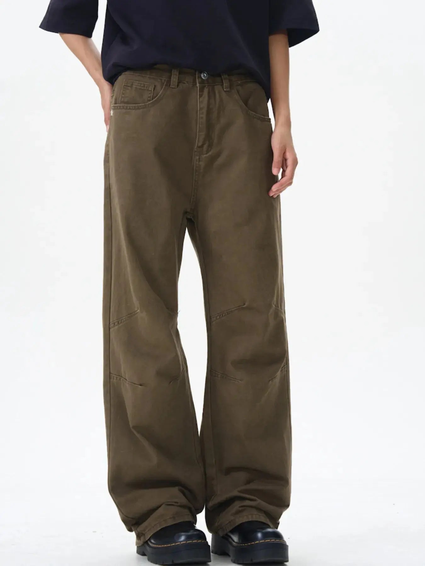 Trendsi Men's Wide Leg Pants Casual Loose Fit Trousers Comfortable by Trendsi