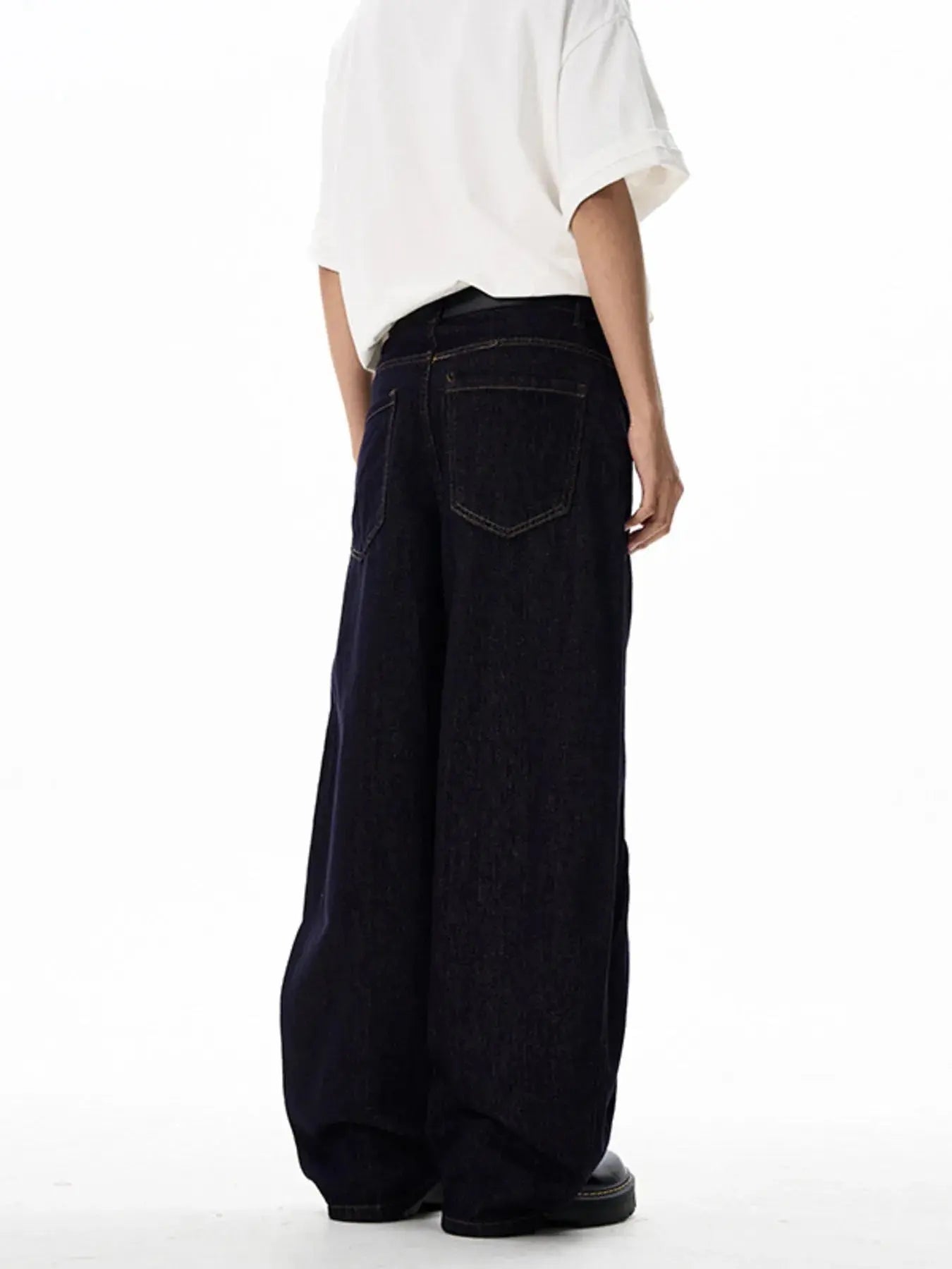 Trendsi Button Jeans Men's Casual Wide Leg Denim Comfortable Fit by Trendsi