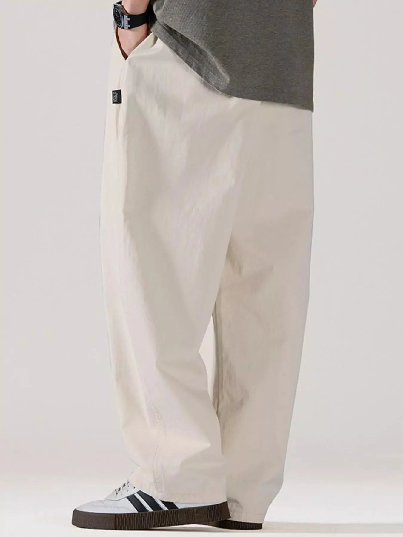 Trendsi Casual Drawstring Pants Men's Loose Fit Plus Size Trousers Comfy by Trendsi