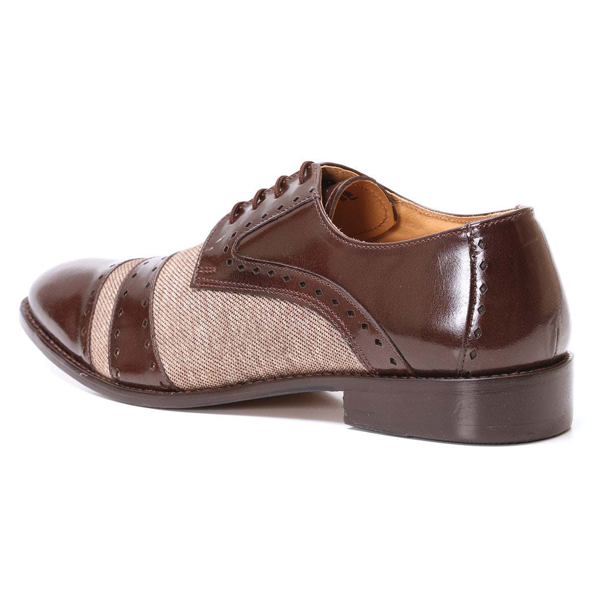 Yuma Leather Textile Derby Style Dress Shoes - MENLL