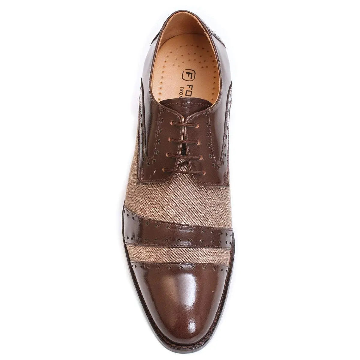 Yuma Leather Textile Derby Style Dress Shoes - MENLL