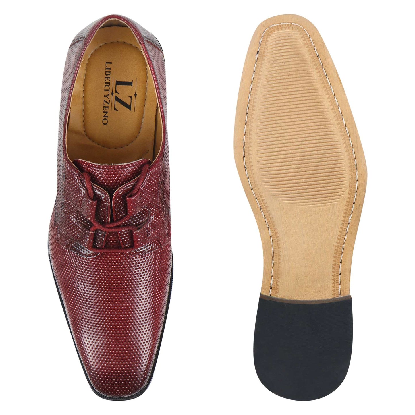 Blacktown Genuine Leather Oxford Style Lace-Up Dress Shoes For Men - MENLL