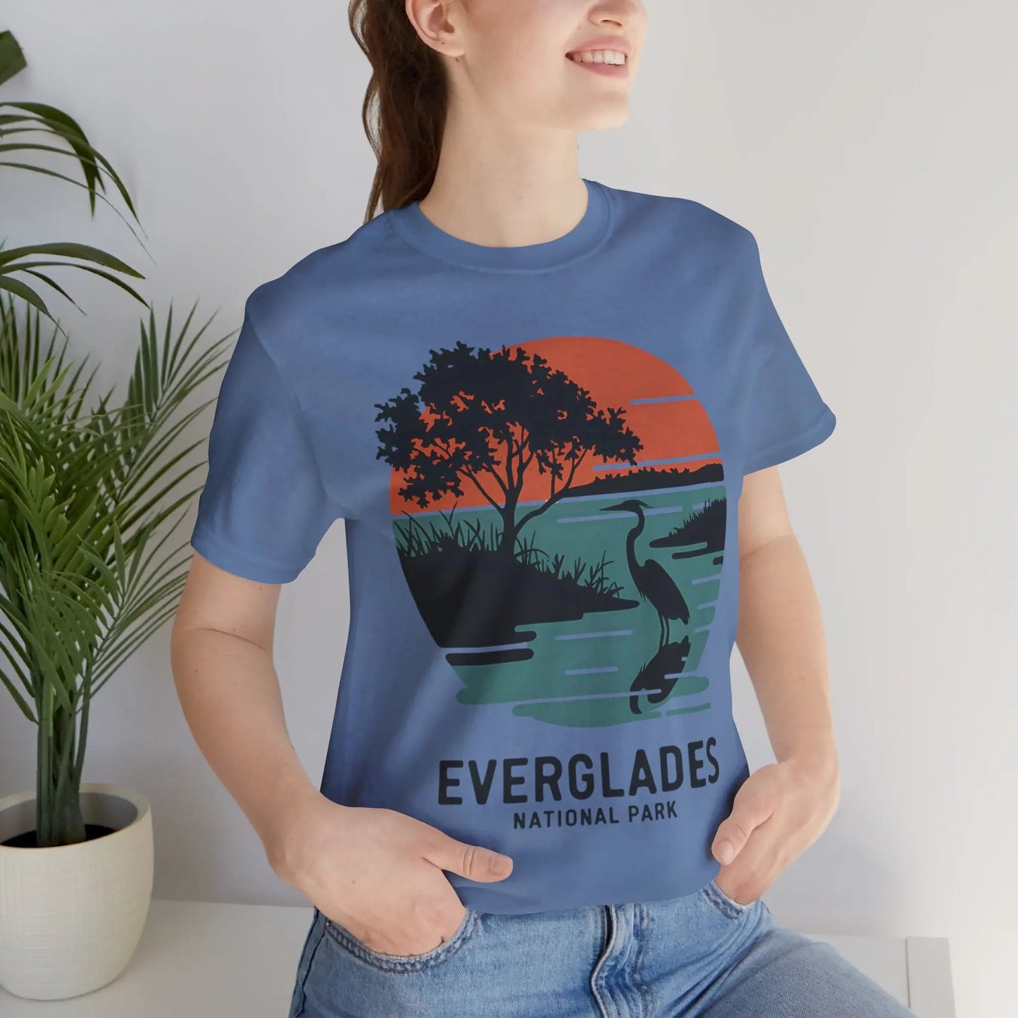 Everglades National Park Unisex Fit T-Shirt Logo Retro Sunset