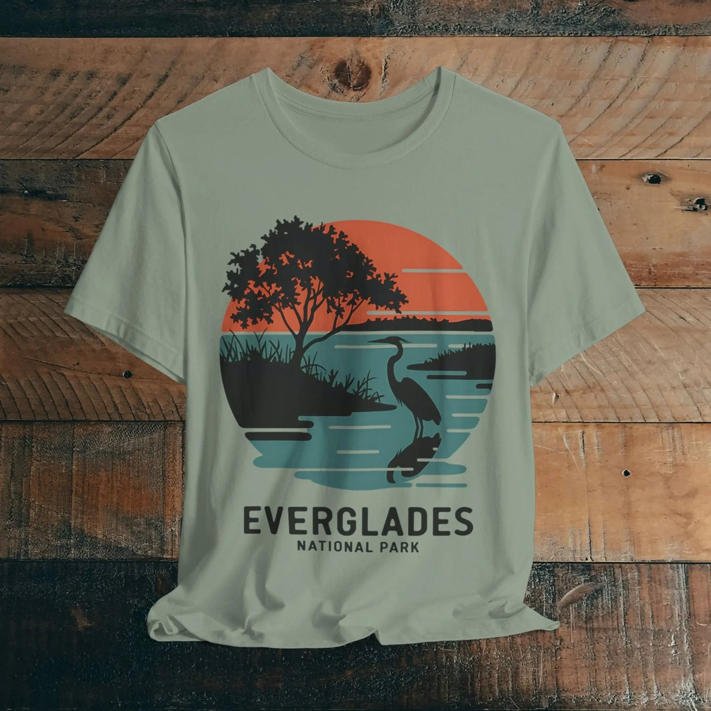 Everglades National Park Unisex Fit T-Shirt Logo Retro Sunset
