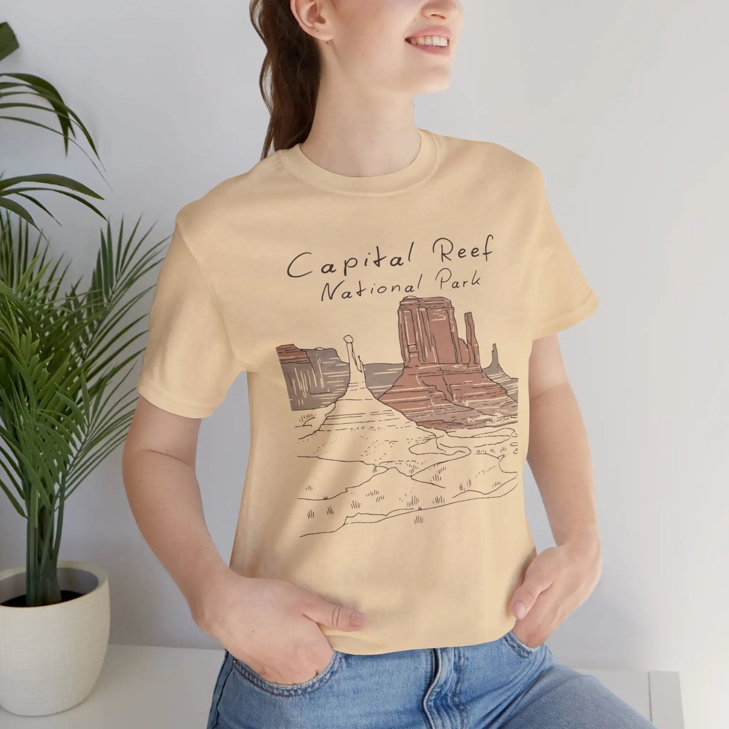 Capitol Reef National Park Unisex T-Shirt Line Art