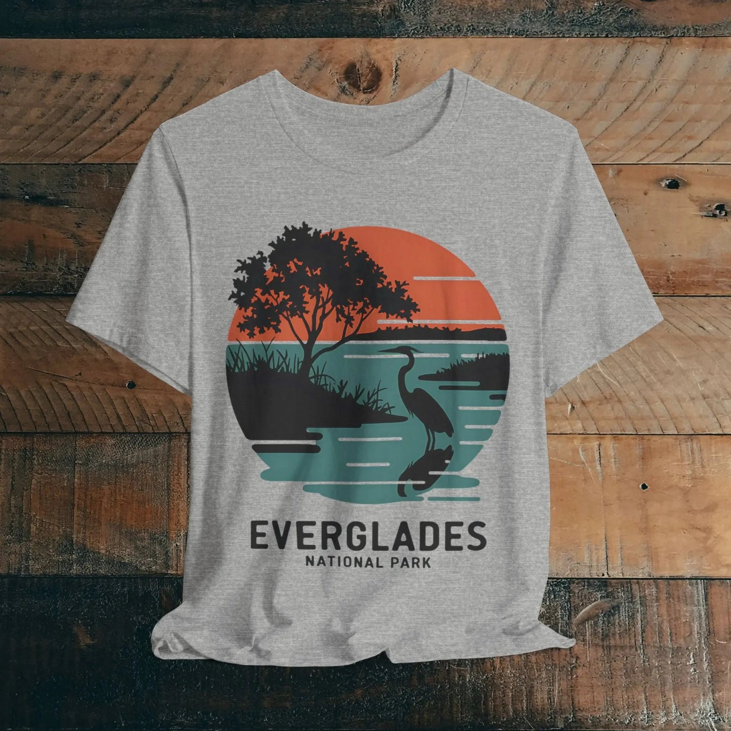Everglades National Park Unisex Fit T-Shirt Logo Retro Sunset