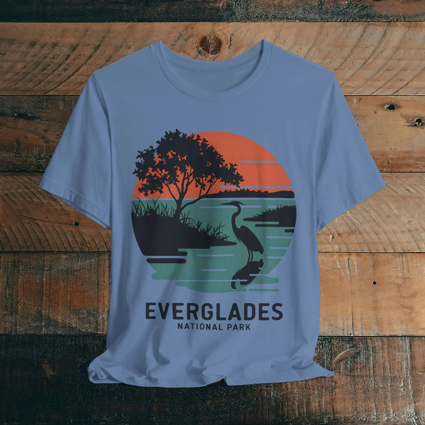 Everglades National Park Unisex Fit T-Shirt Logo Retro Sunset