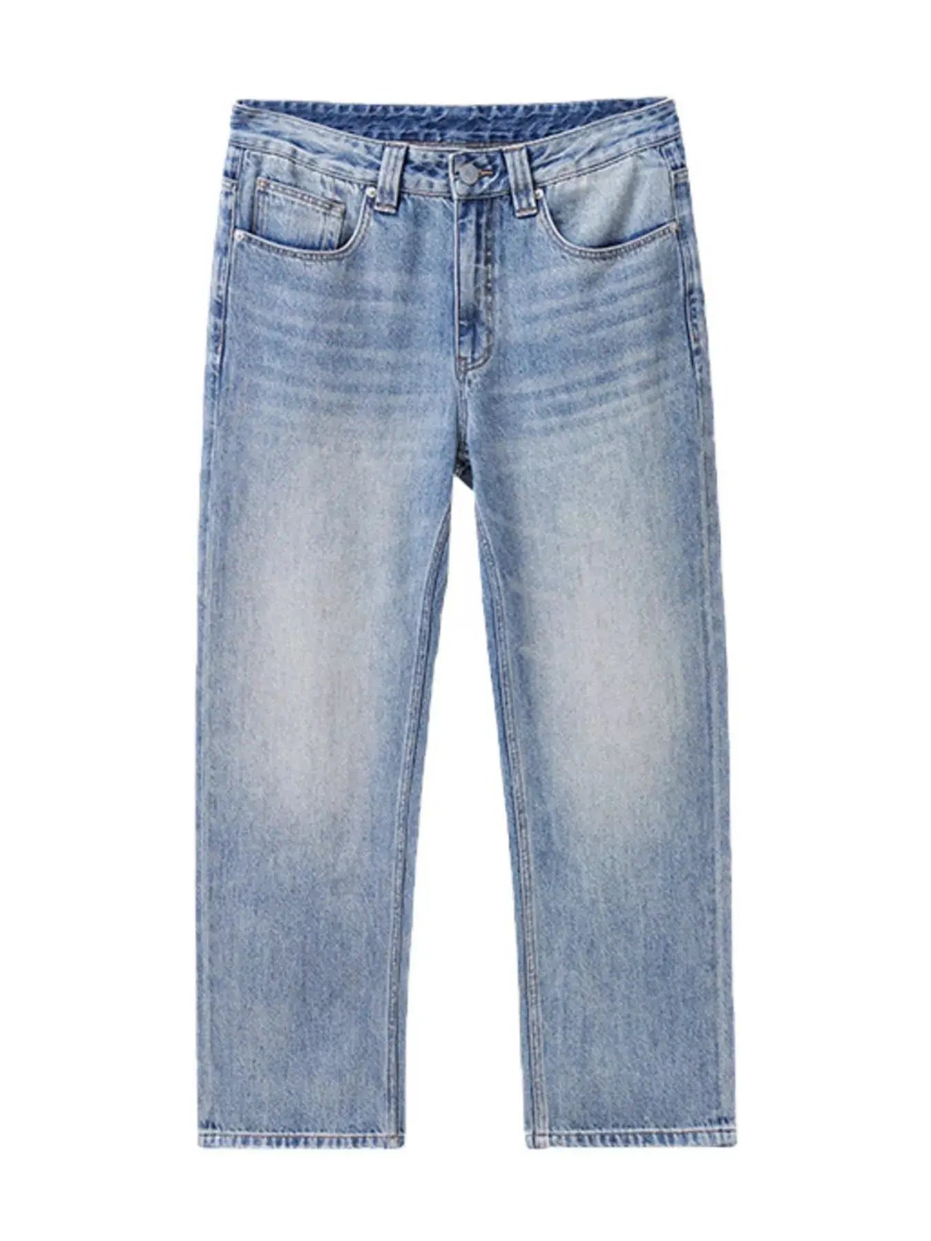 Trendsi Vintage Wash Jeans Men's Casual Loose Fit Denim Classic Style by Trendsi