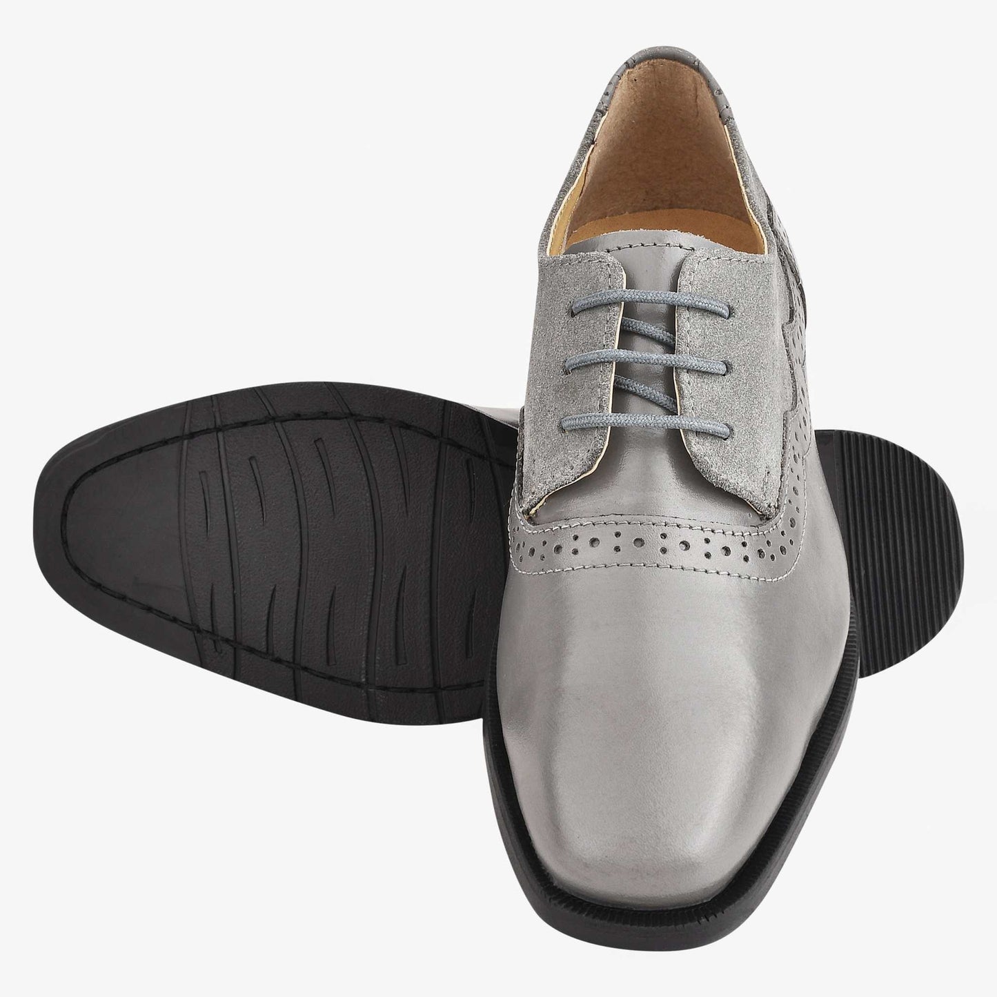 Amy Leather Suede Oxford Style Kids Dress Shoes - MENLL