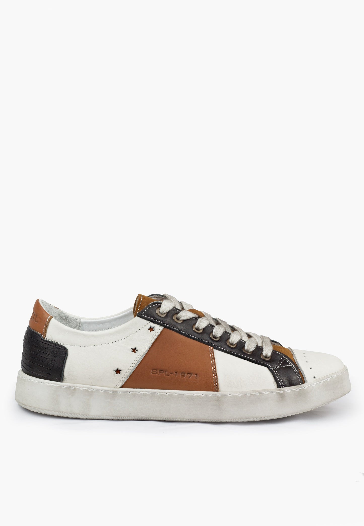 Waco Distressed Sneaker White Tan by SEPOL Shoes