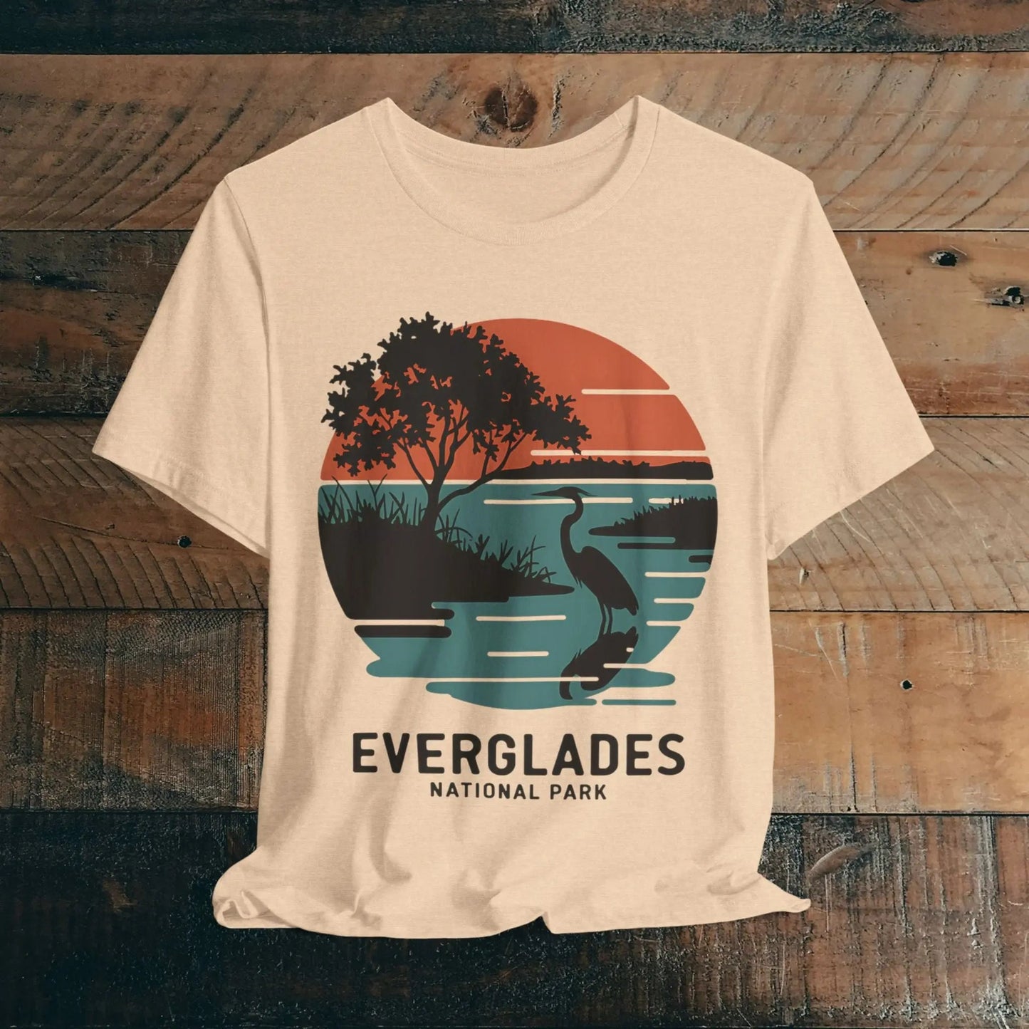 Everglades National Park Unisex Fit T-Shirt Logo Retro Sunset