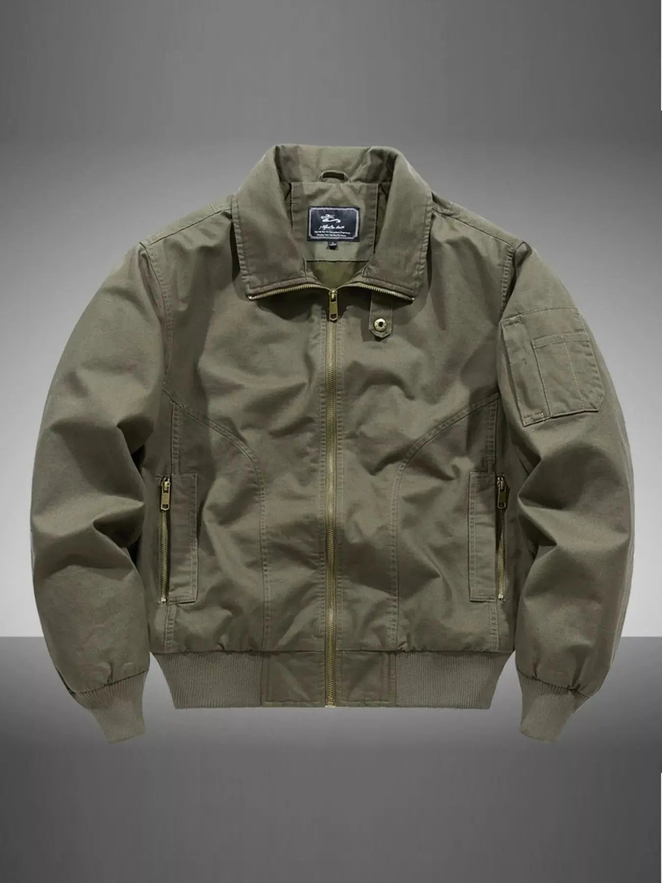 Trendsi Plus Size Bomber Jacket Men's Casual Zip Up Lightweight Outerwear by Trendsi