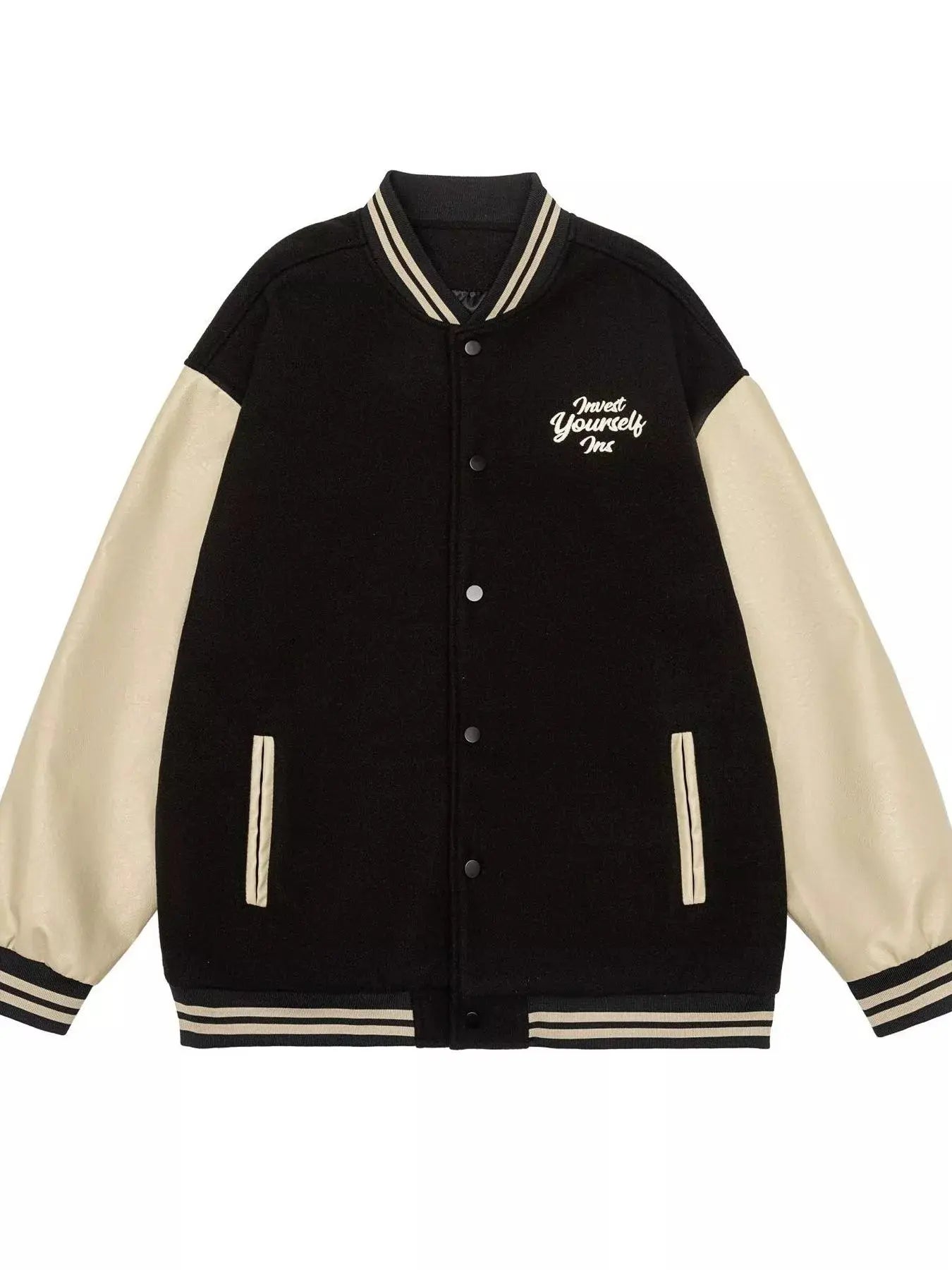 Trendsi Contrast Jacket Men's Casual Outerwear Snap Down Lightweight by Trendsi