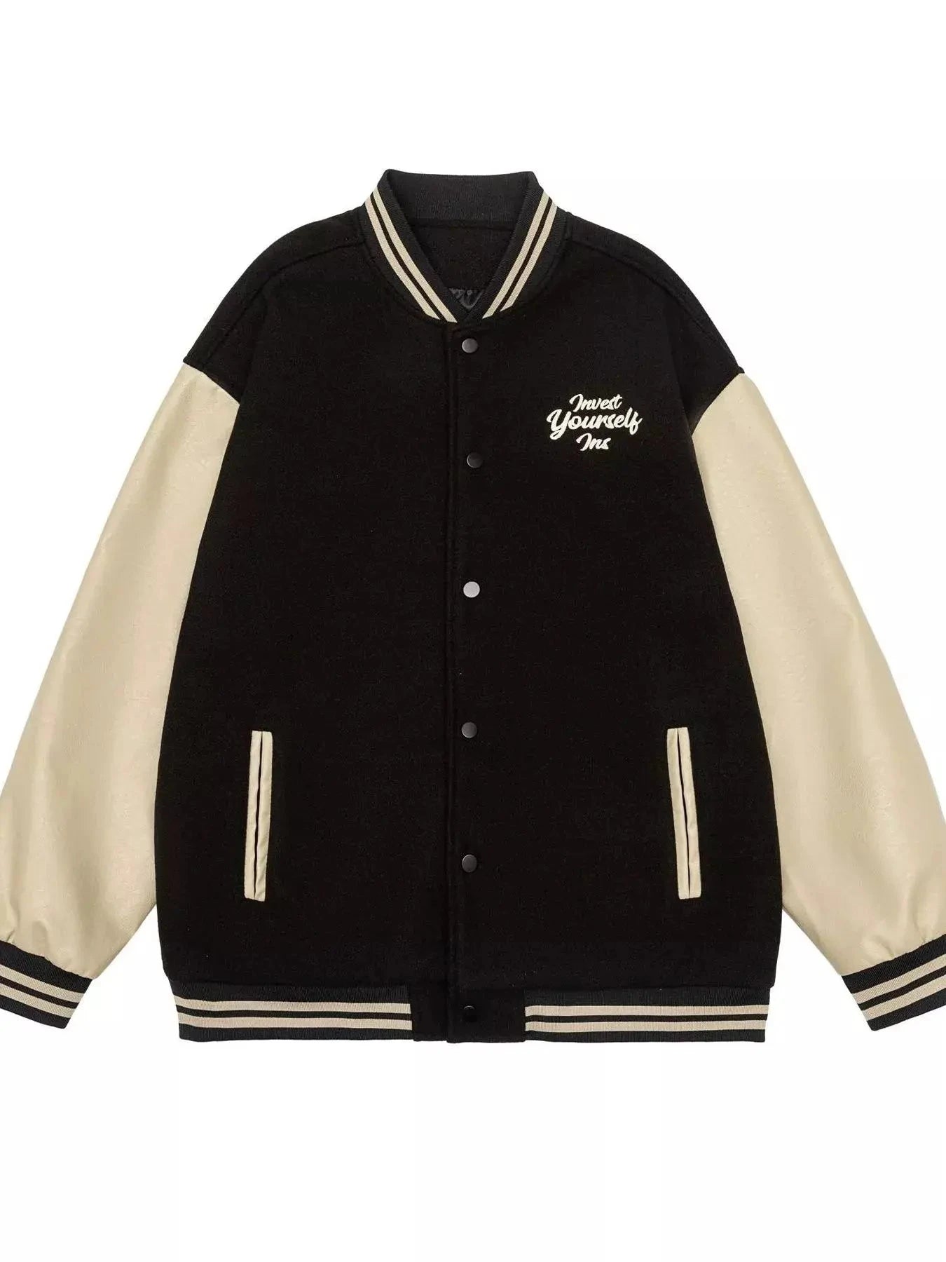 Trendsi Contrast Jacket Men's Casual Outerwear Snap Down Lightweight by Trendsi