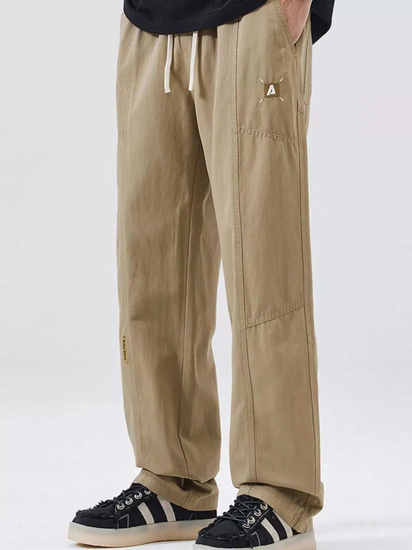 Trendsi Men's Loose Fit Drawstring Pants Casual Plus Size Trousers Comfortable by Trendsi