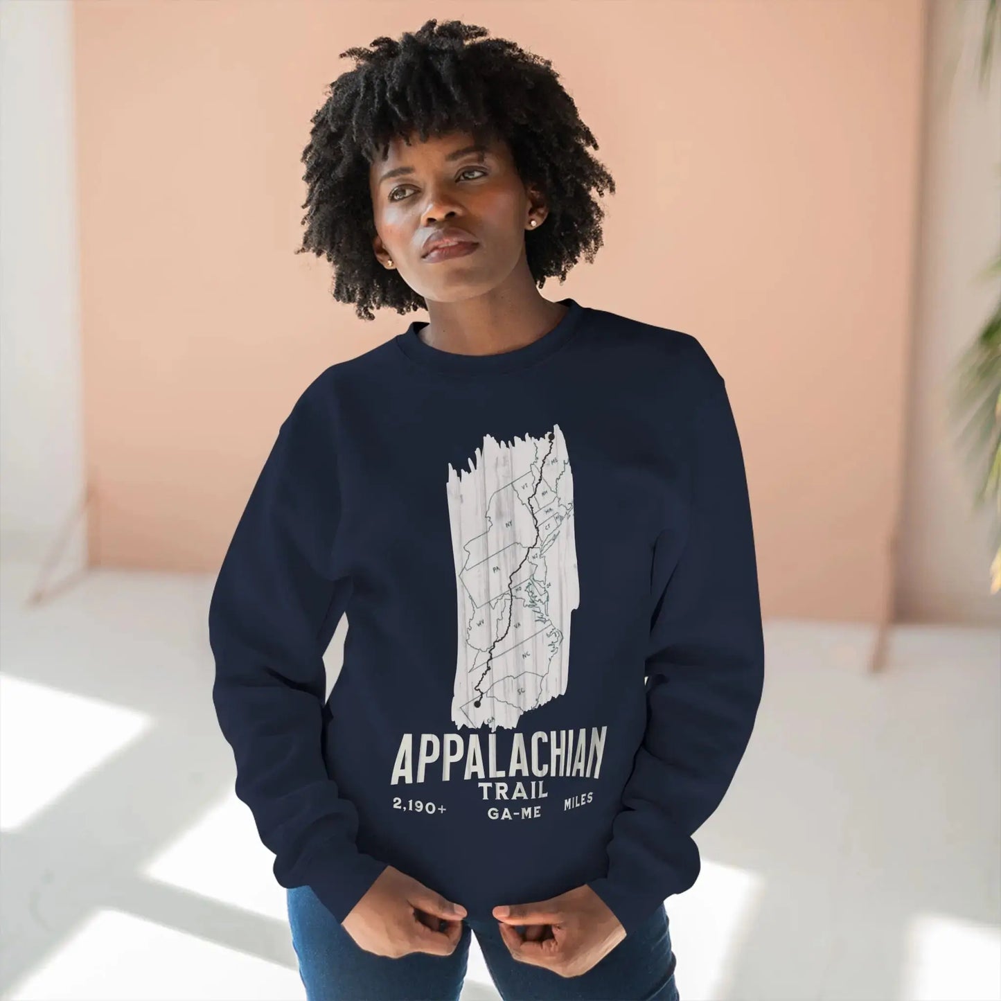 Park Service Apparel White Blaze Map Unisex Crewneck Sweatshirt Hiking, Outdoor Comfort by Park Service Apparel