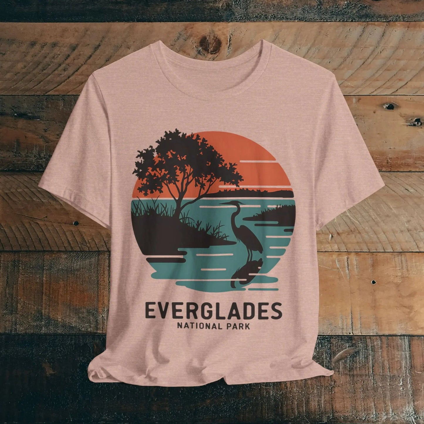 Everglades National Park Unisex Fit T-Shirt Logo Retro Sunset