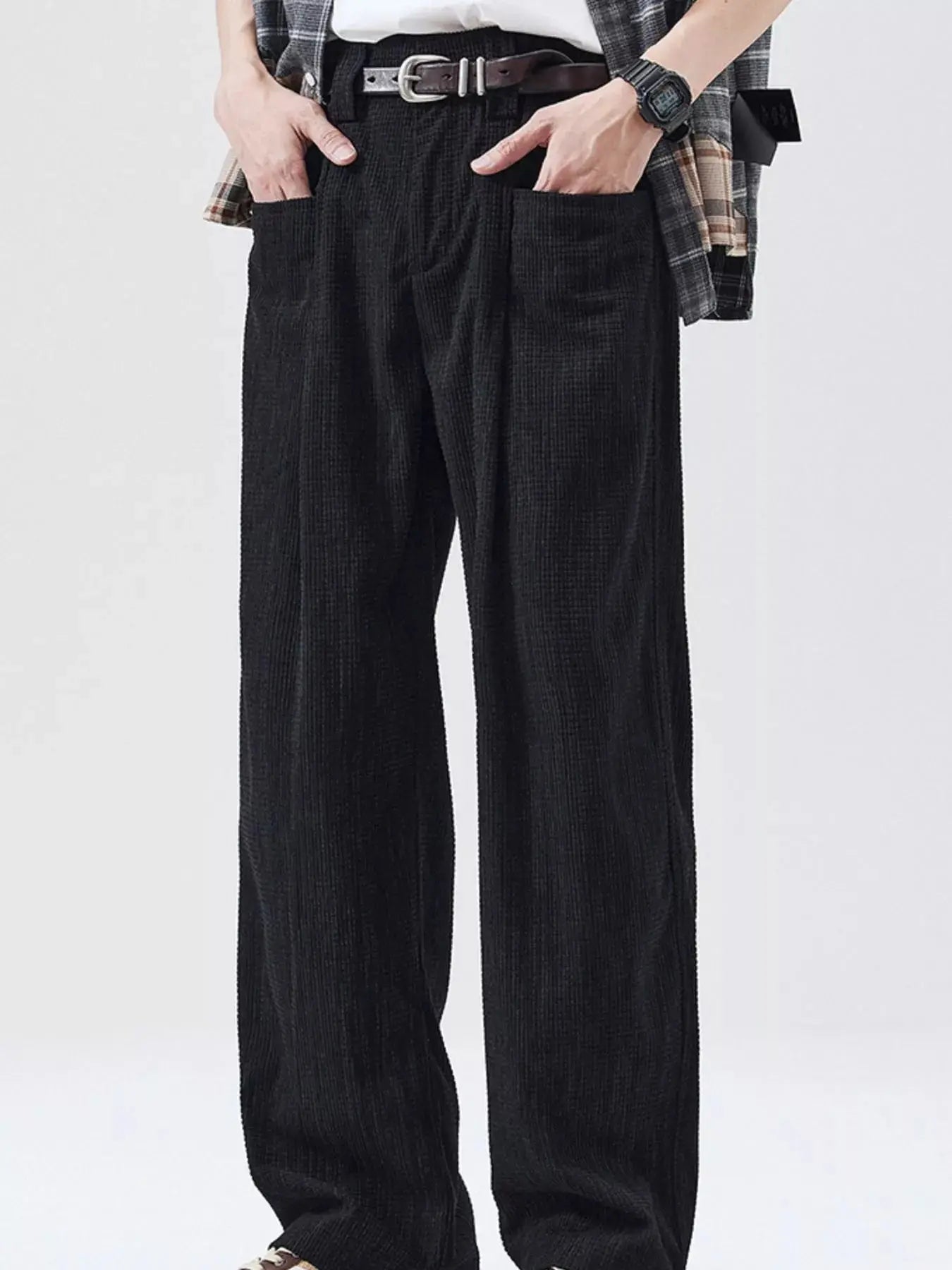 Trendsi Men's Wide Leg Pants Plus Size Casual Loose Fit Trousers by Trendsi