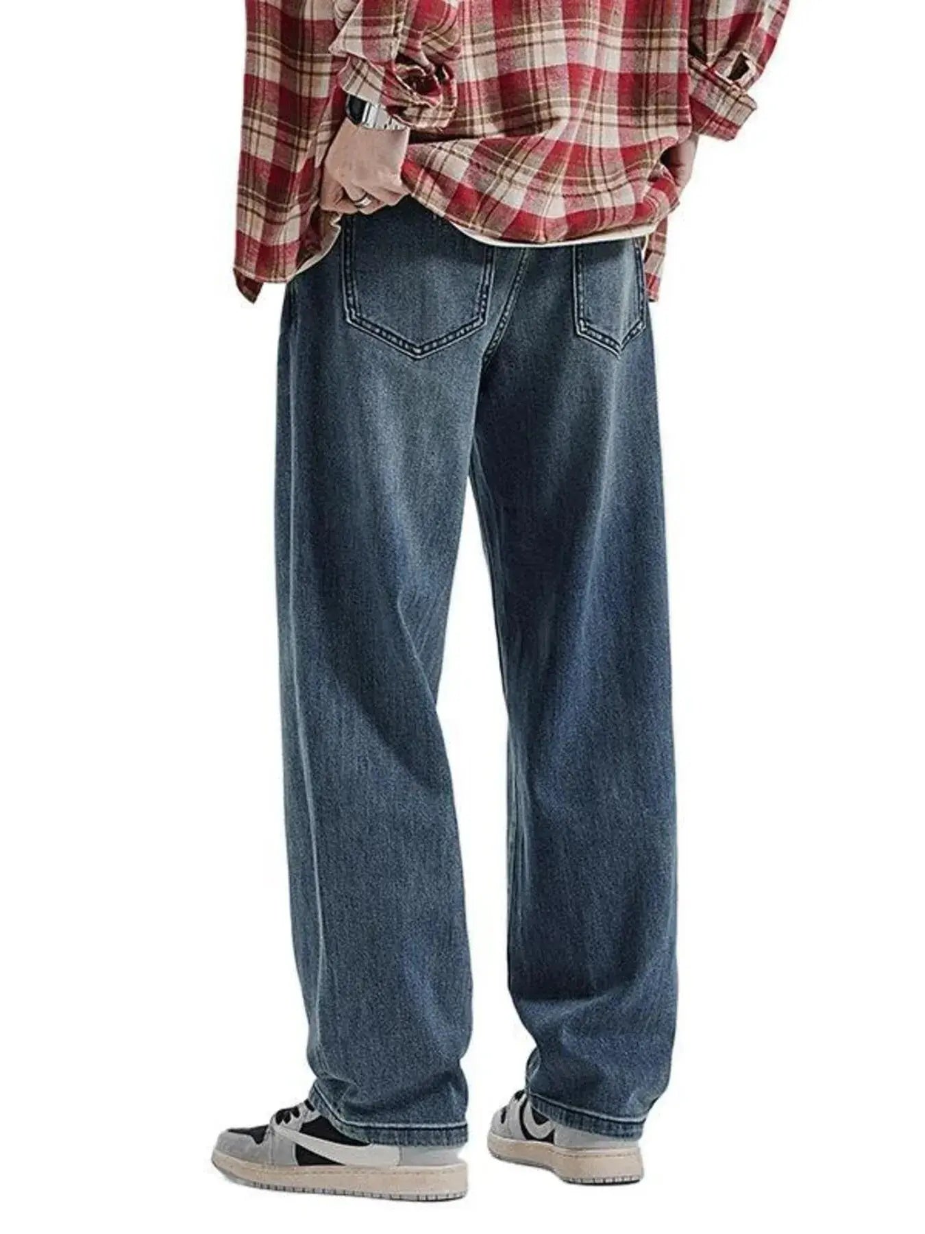 Trendsi Men's Vintage Wash Jeans Casual Loose Fit Denim Relaxed by Trendsi