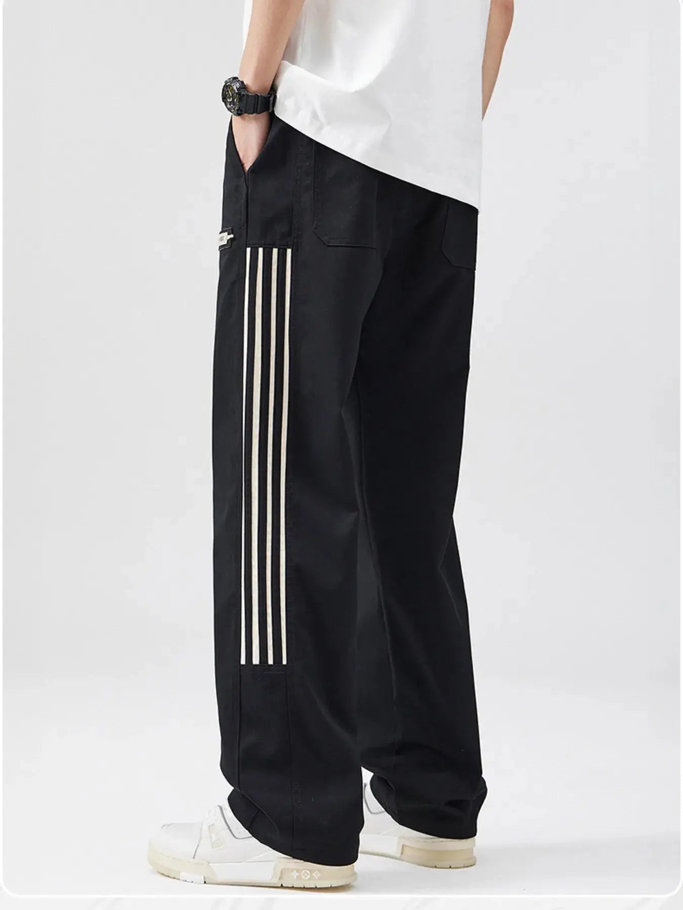 Trendsi Wide Leg Pants Men's Casual Plus Size Comfy Fit Trousers by Trendsi