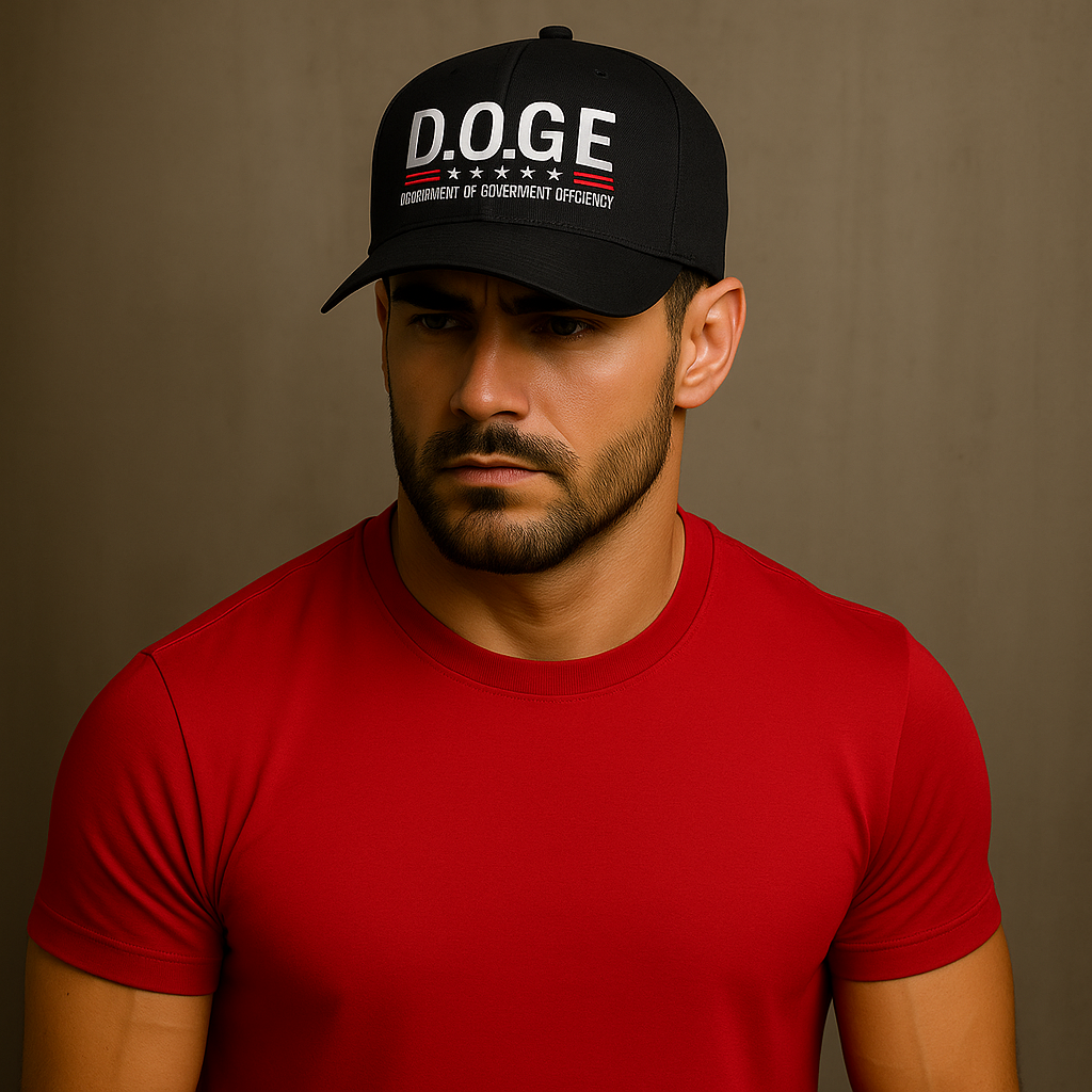 D.O.G.E SWAG Apparel & Accessories > Clothing Accessories > Hats - FLEX-FIT - D.O.G.E Black w/Red Hat - Premium Quality
