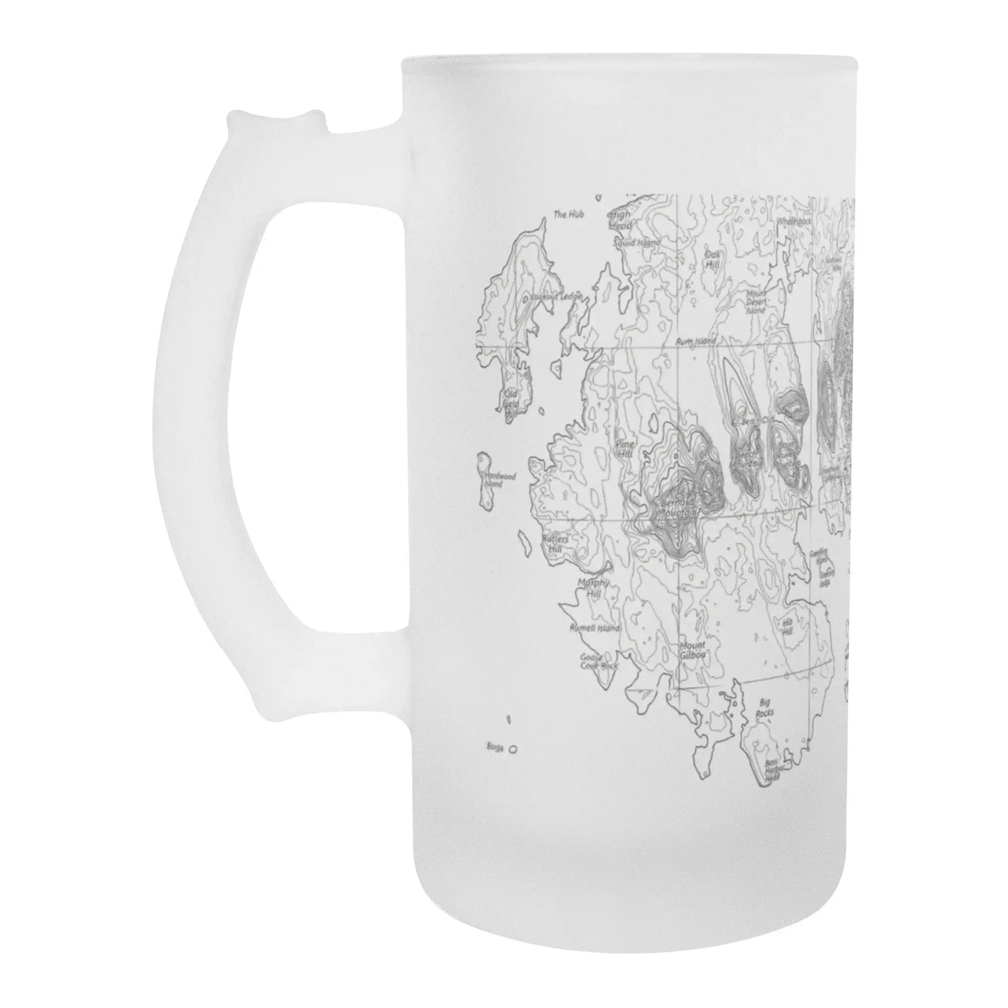 Acadia National Park Topographic Frosted Topographic Pint Glass Park Service Apparel