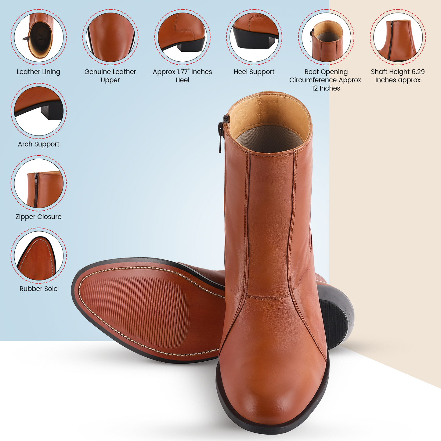 Jazzy Jackman Leather Ankle Length Boots for Men - MENLL