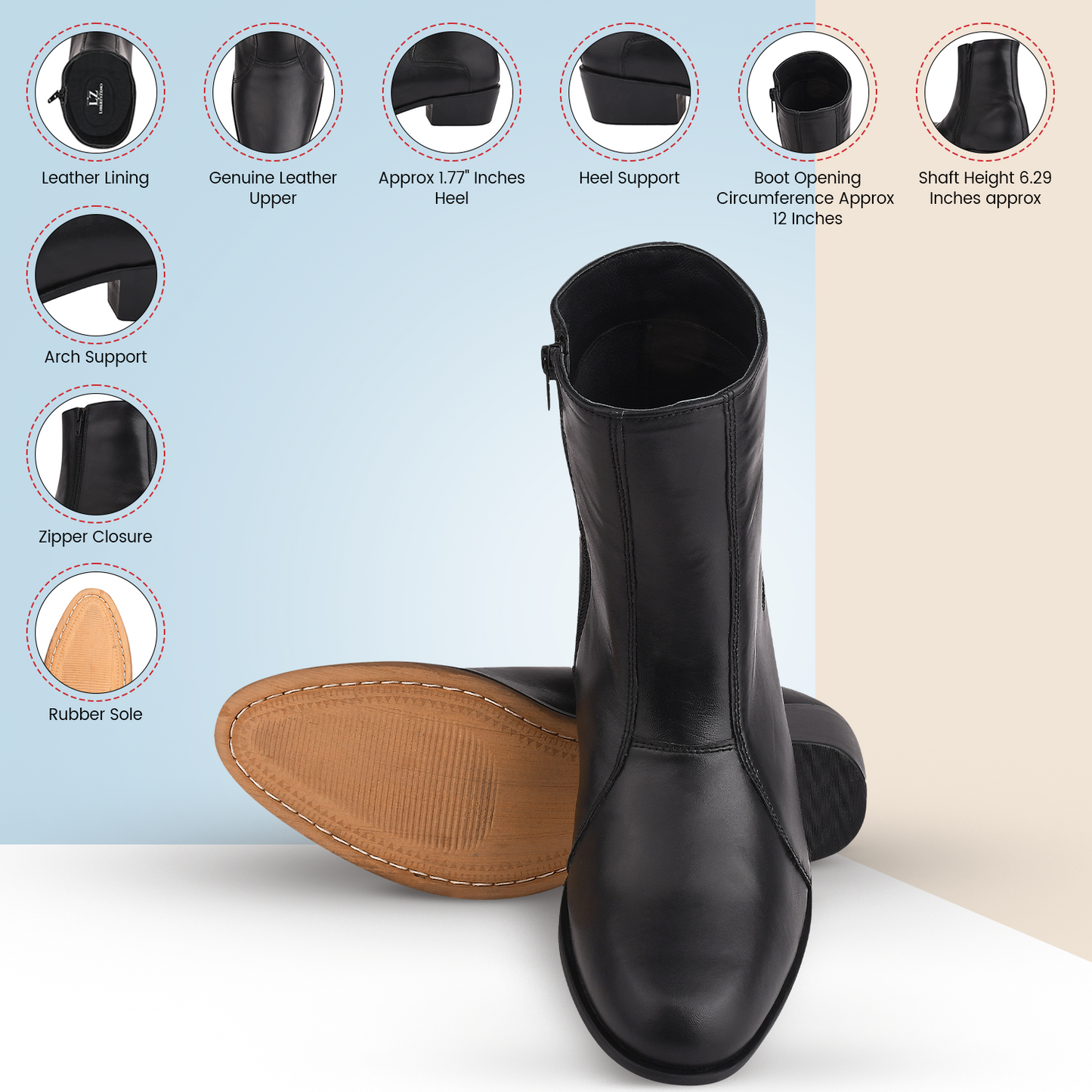 Jazzy Jackman Leather Ankle Length Boots for Men - MENLL