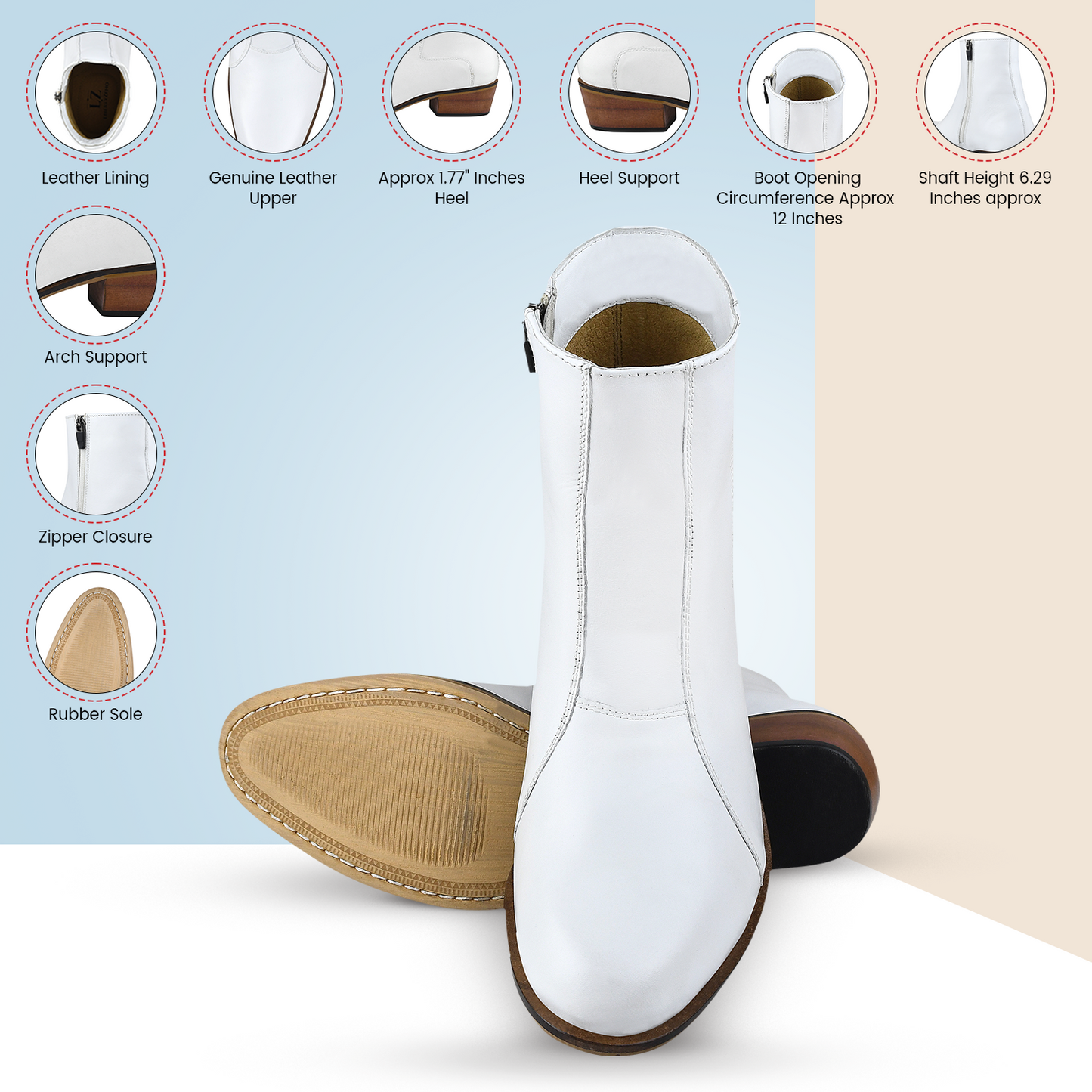 Jazzy Jackman Leather Ankle Length Boots for Men - MENLL