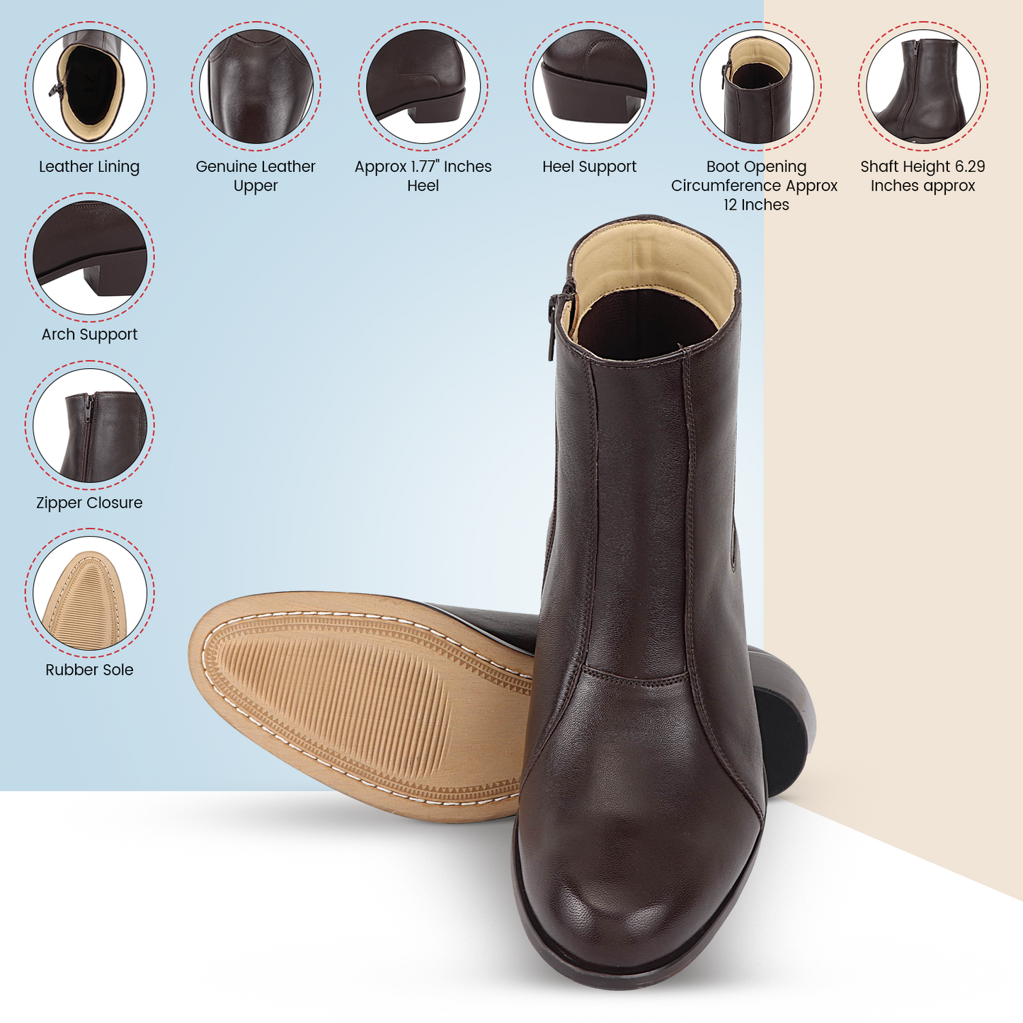 Jazzy Jackman Leather Ankle Length Boots for Men - MENLL
