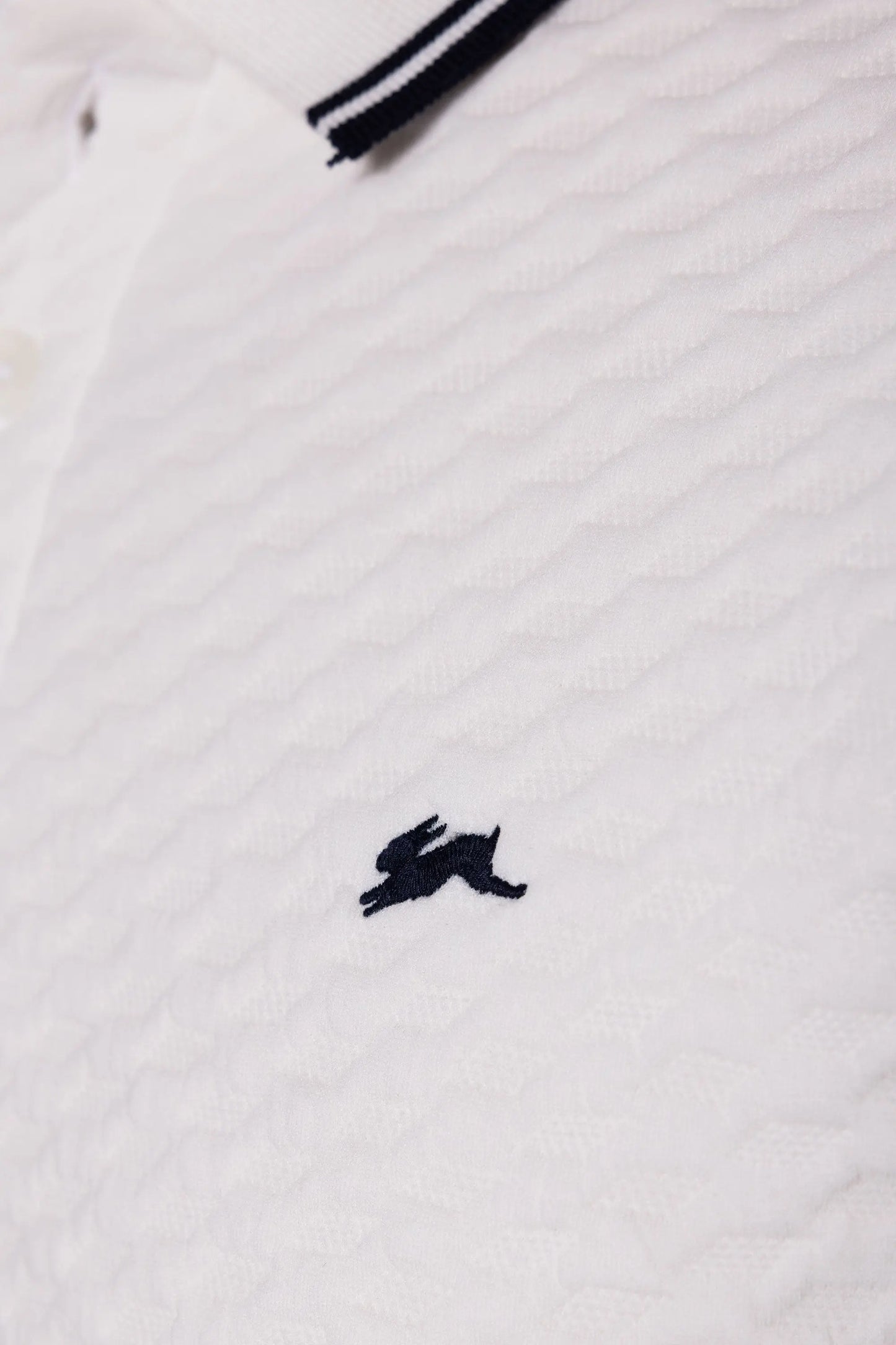 Jackets - ATiziano Baylor Jacquard Knit Polo White Premium Quality A.Tiziano