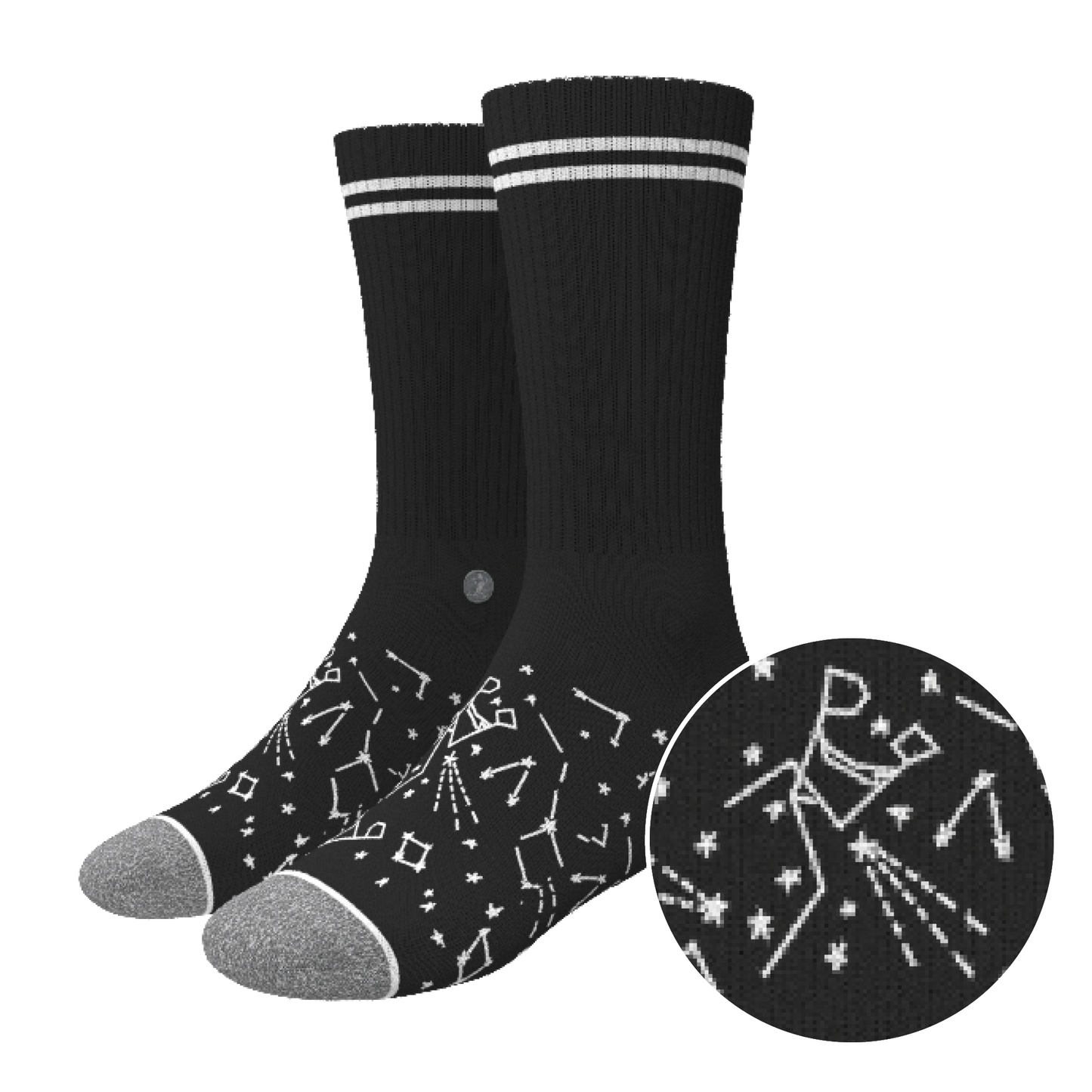 The Big Bang | Constellation Heel Hammock™ Crew Socks - Size and Scale Reference