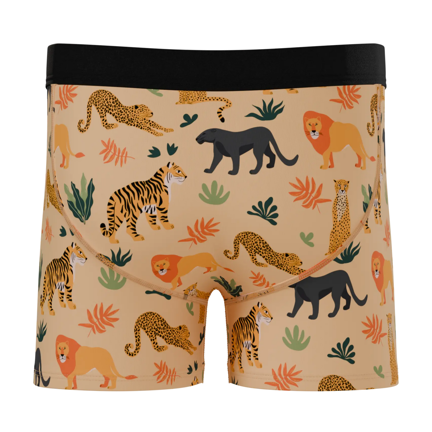 The Big Cat Conga | Safari Animals Boy's Boxer Briefs Shinesty