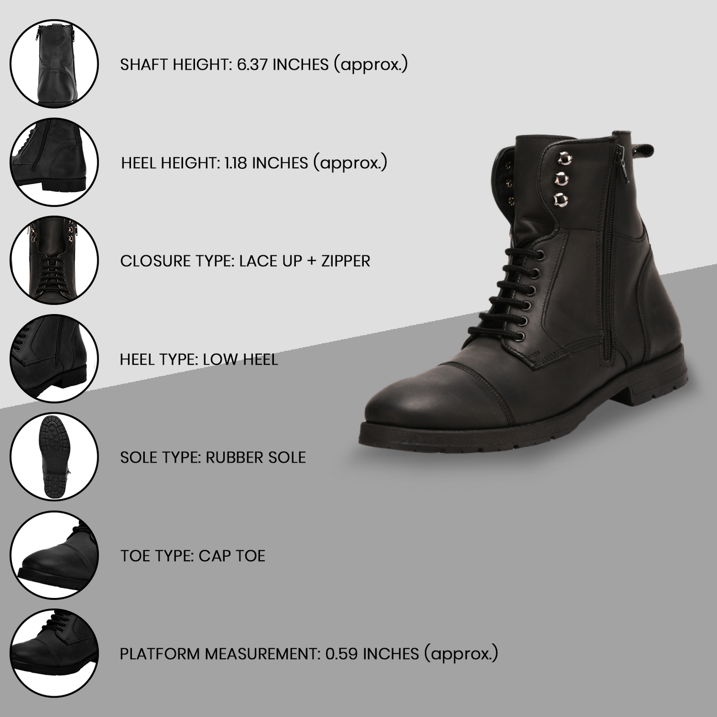 Hopper Men's Leather Ankle Length Boots - MENLL
