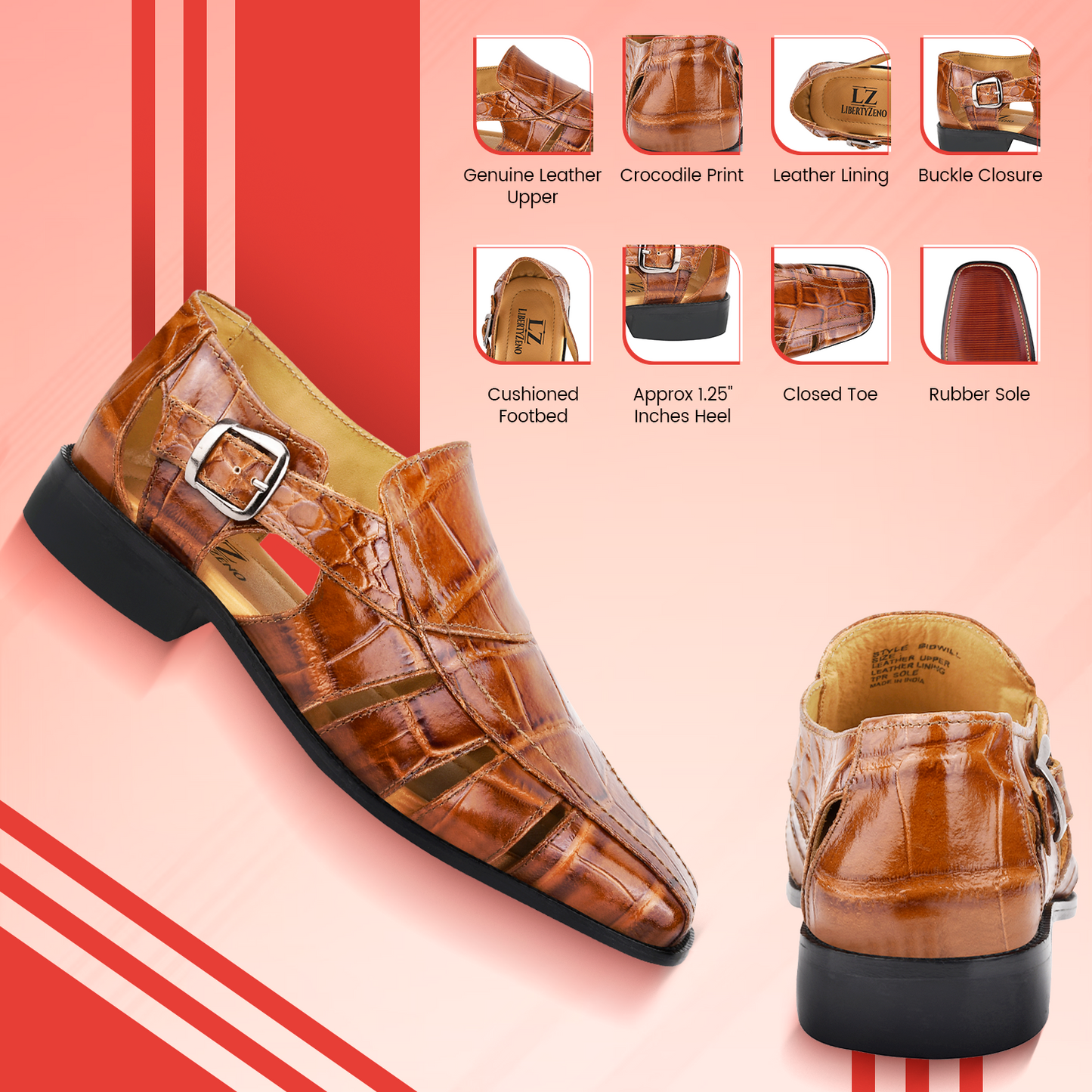 Bidwill Genuine Leather Fisherman Flat Sandals - MENLL