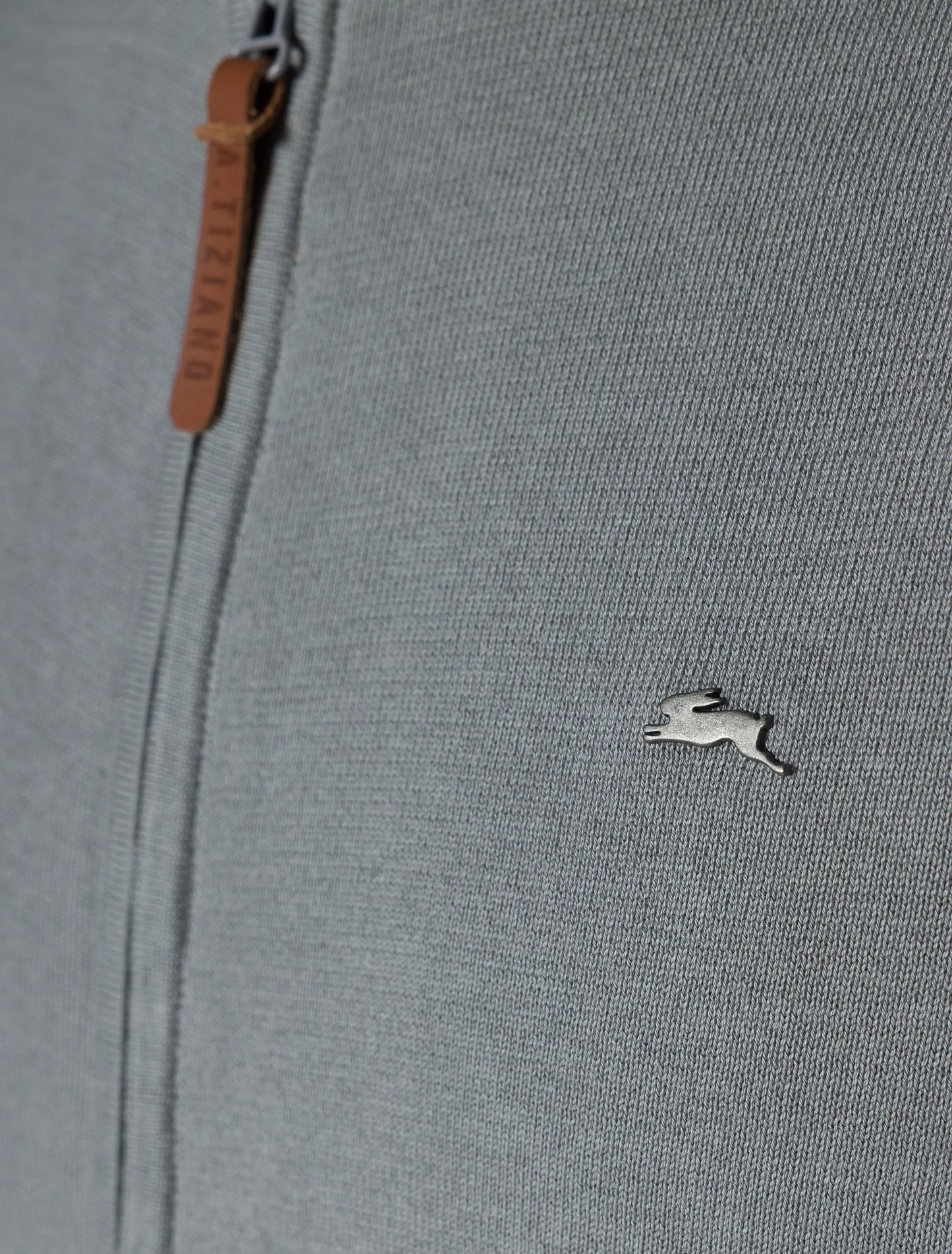 A.Tiziano Coleman Sweater Knit Zip Bomber Jacket Grey A.Tiziano