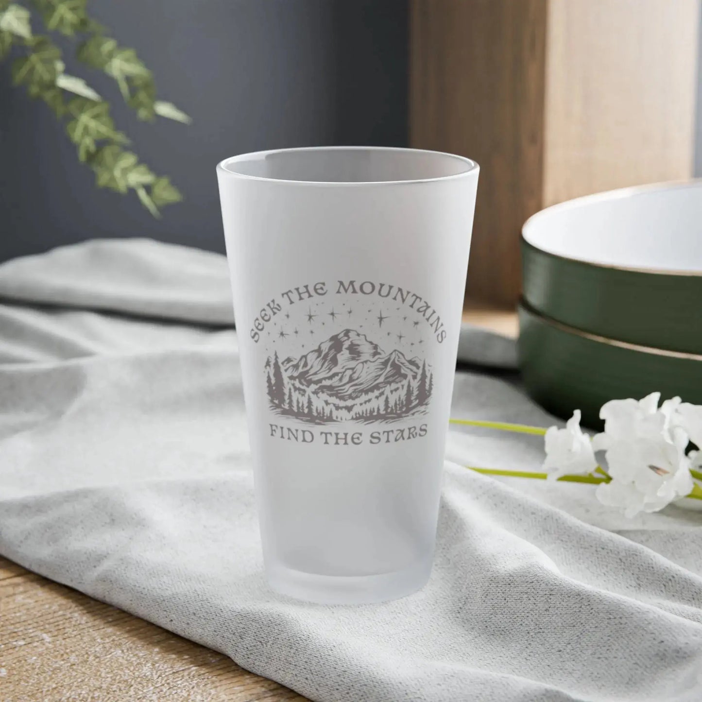 Park Service Apparel Frosted Pint Glass Adventure Drinkware Unisex Giftable Design by Park Service Apparel