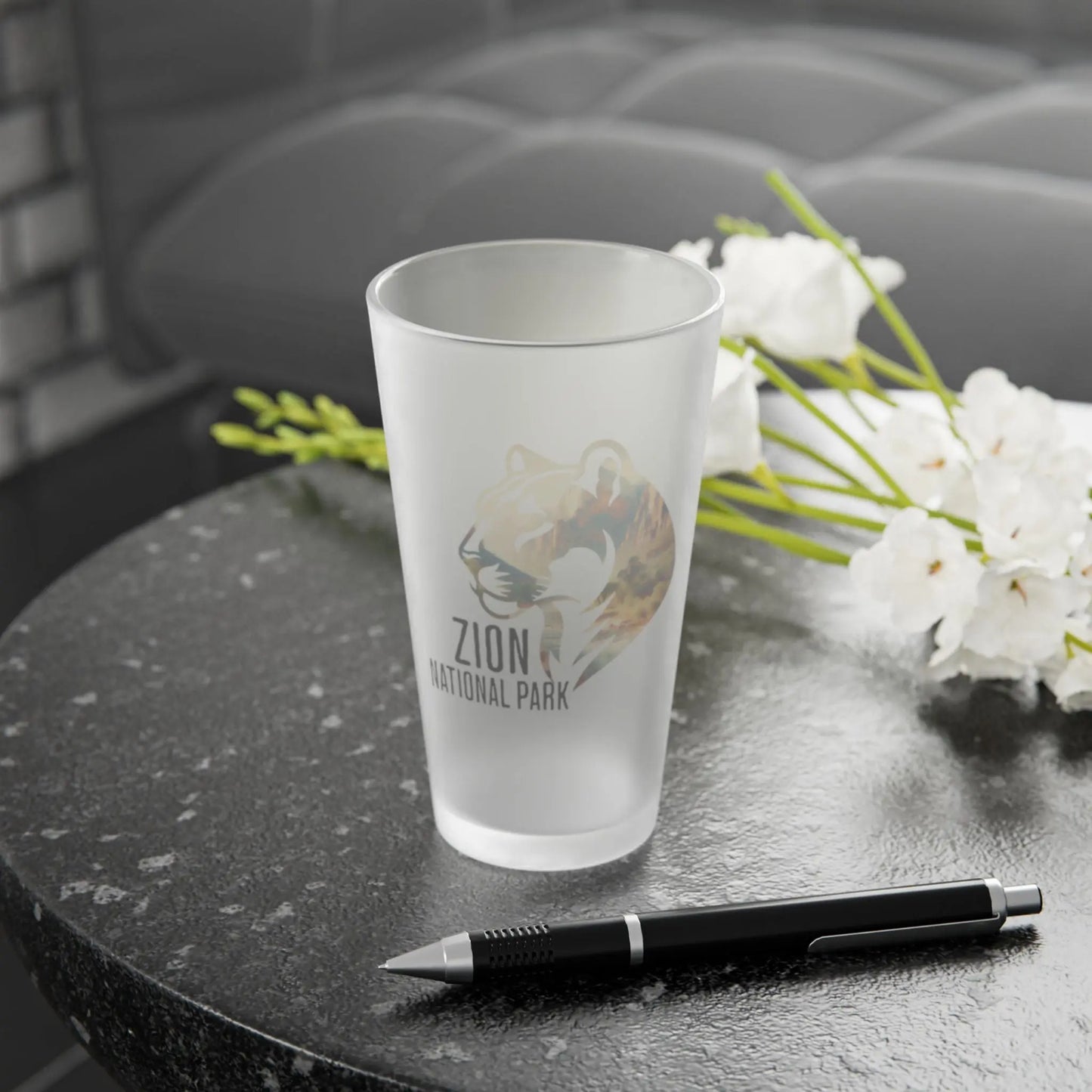 Park Service Apparel Zion Mountain Lion Pint Glass Souvenir Drinkware Giftable by Park Service Apparel