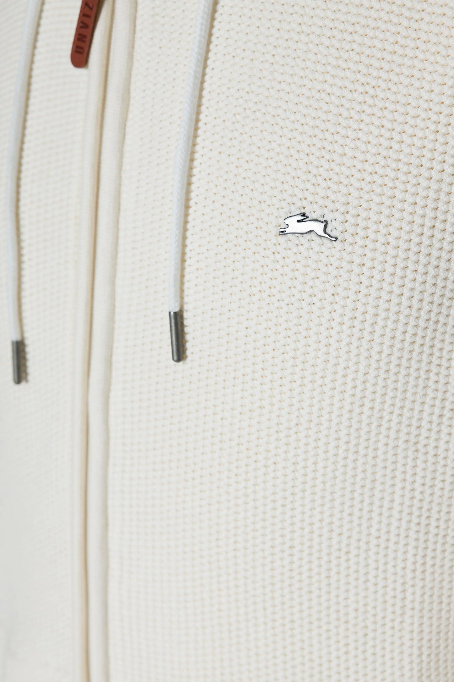 A.Tiziano Elijah Cream Sweater Knit Hoodie Full Zip by A.Tiziano