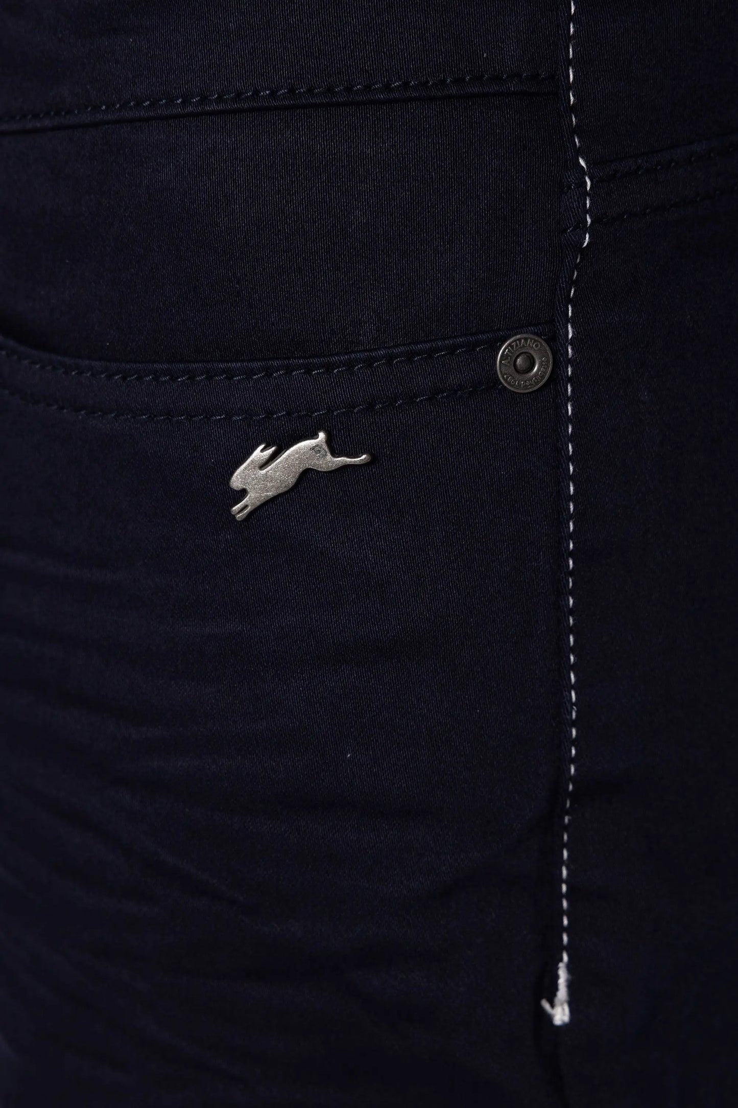 A Tiziano Hal Sateen Jeans Navy Premium Quality Pants A.Tiziano