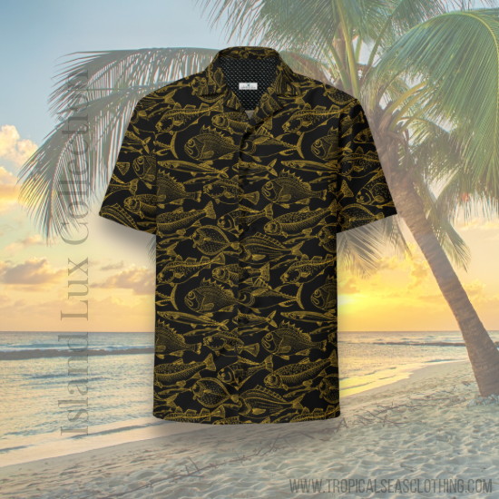Sea of Gold Riches Button Down Hawaiian Shirt - MENLL