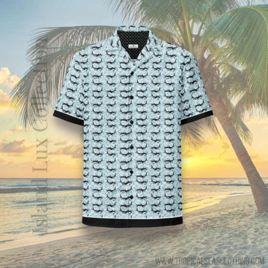 Shark Frenzy Button Down Hawaiian Shirt - MENLL