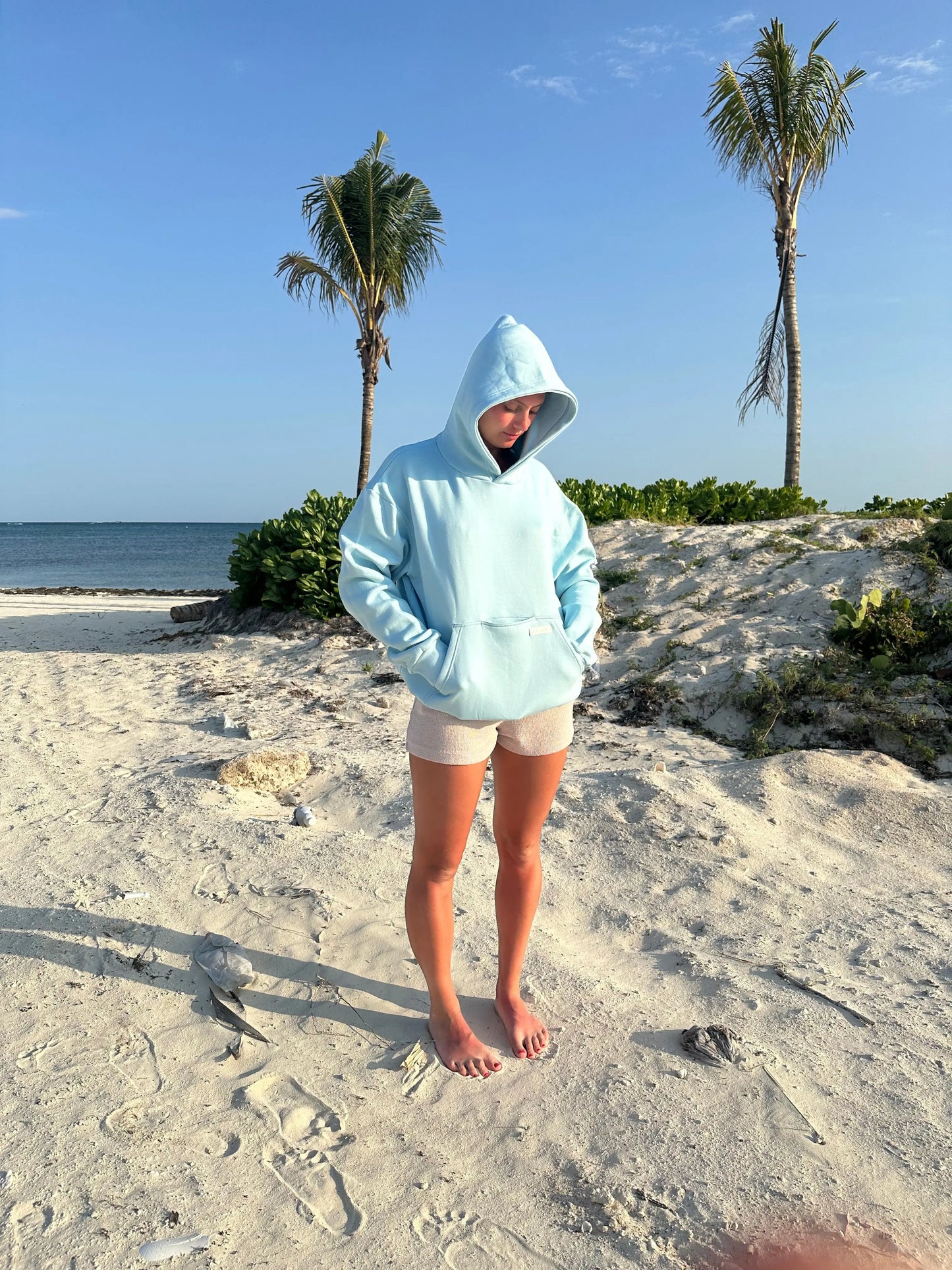 Zen Zip Essentials Hoodie-Chambray chill life style