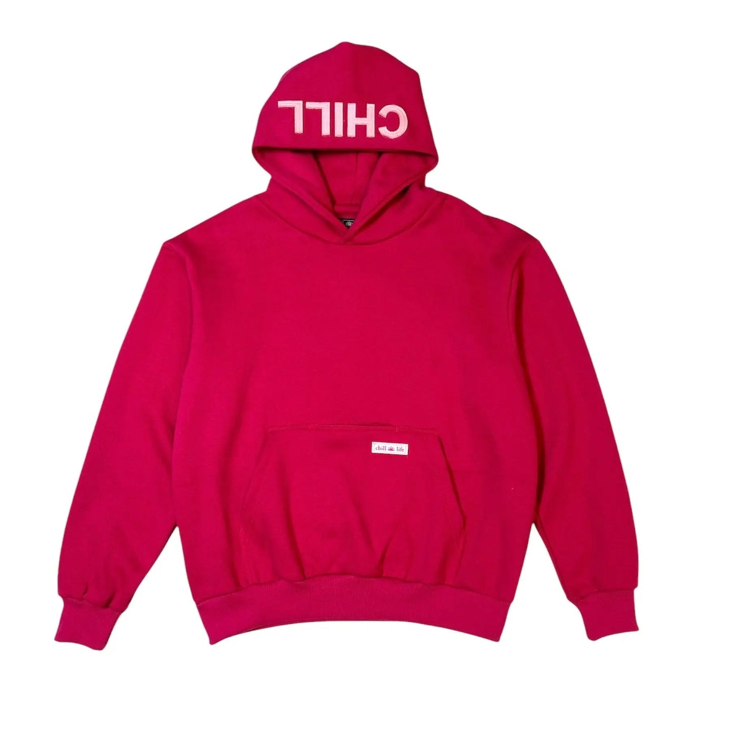 Zen Zip Serenity Applique Hoodie-Rasberry/Pink chill life style