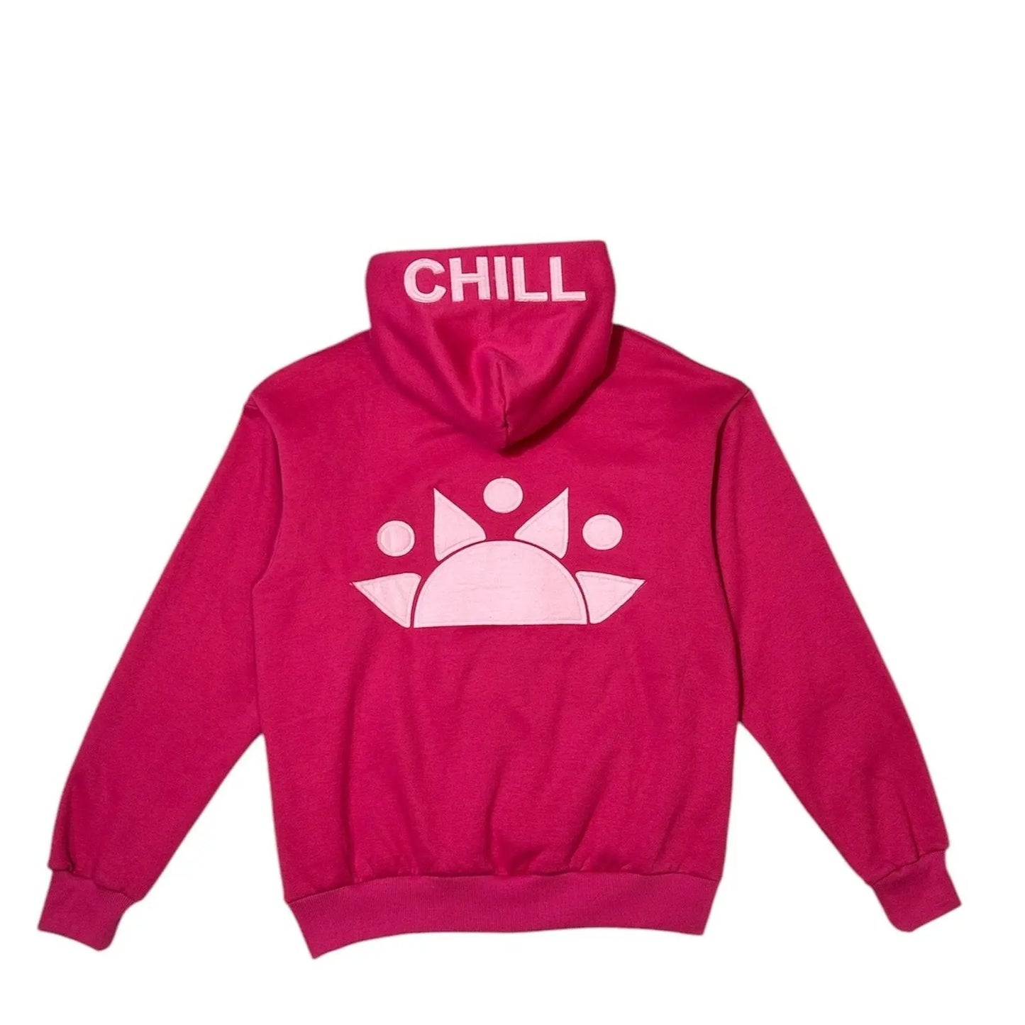 Zen Zip Serenity Applique Hoodie-Rasberry/Pink chill life style