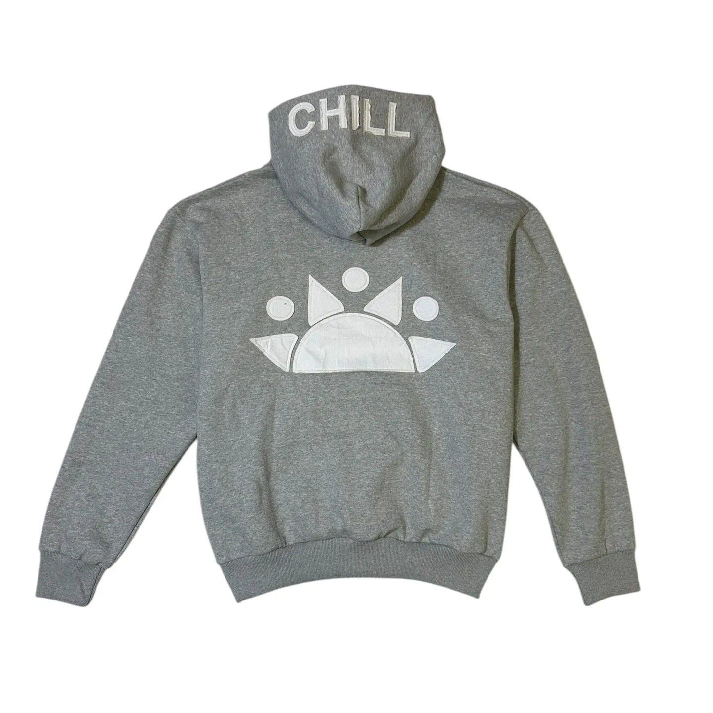 MENLL Zen Zip-Up Heather Grey Men's Hoodie Casual Applique Design by MENLL